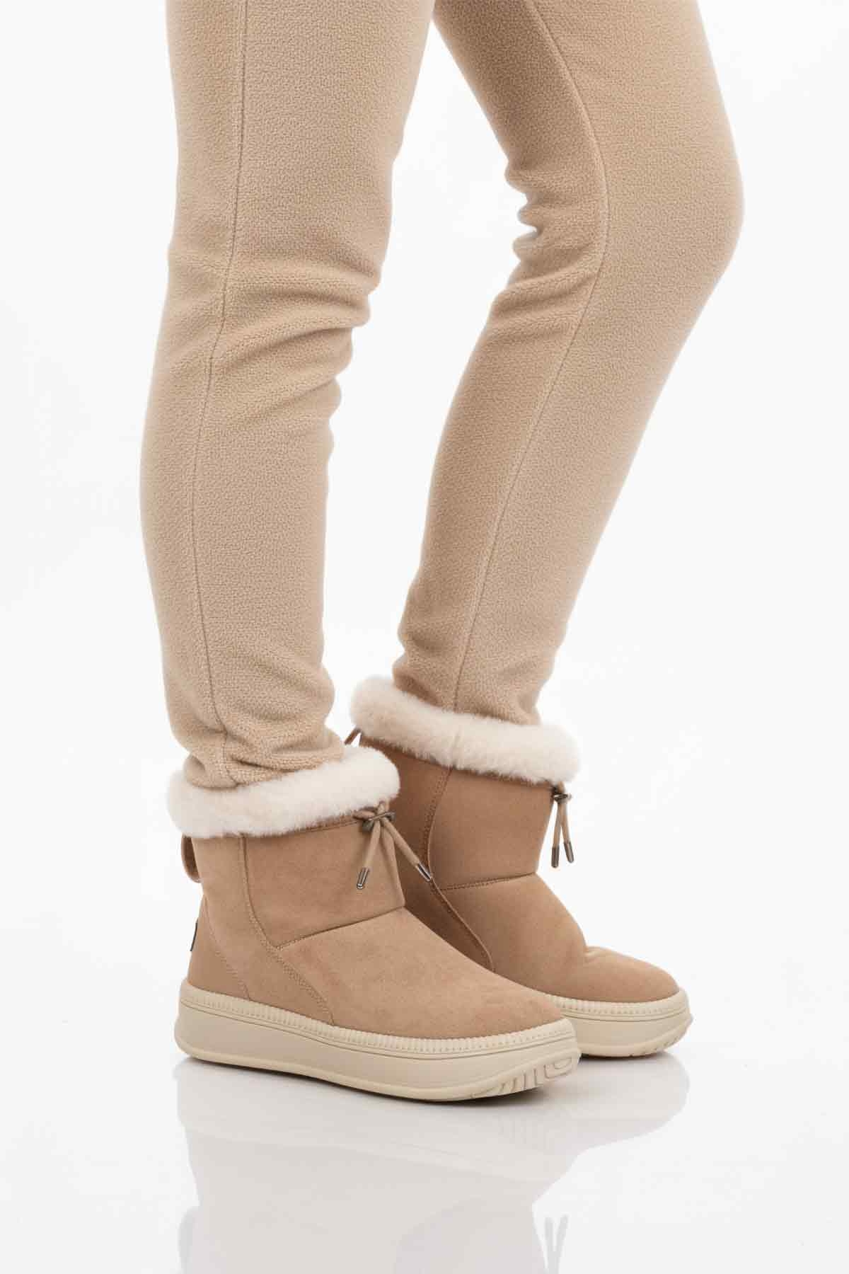 Vizon Kürklü Kaymaz Soğuğa Dirençli Kadın Bot 25003 Z - Görsel 2