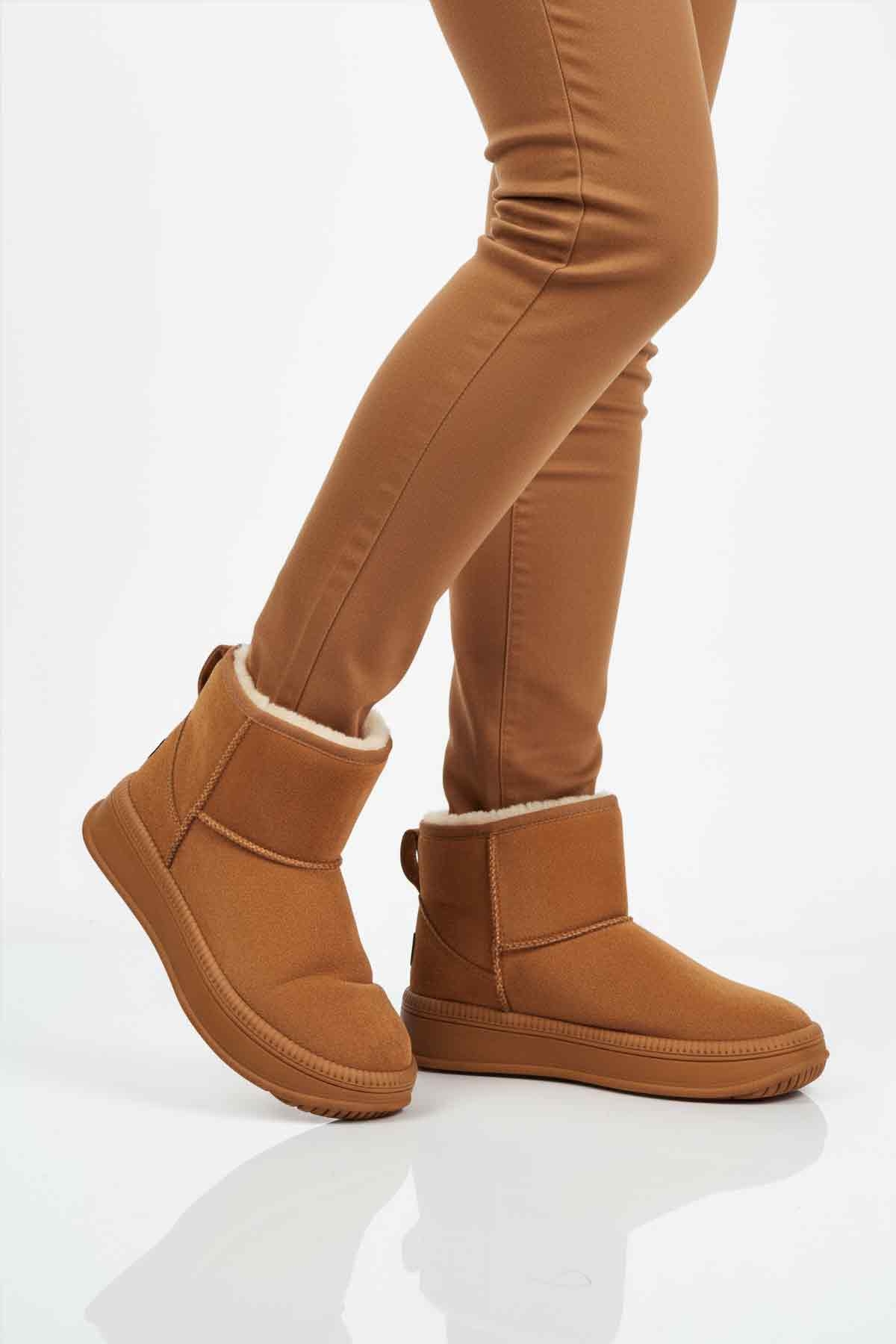 Taba Kürklü Soğuğa Dirençli Kaymaz Kadın Bot 25001 Z - Görsel 2