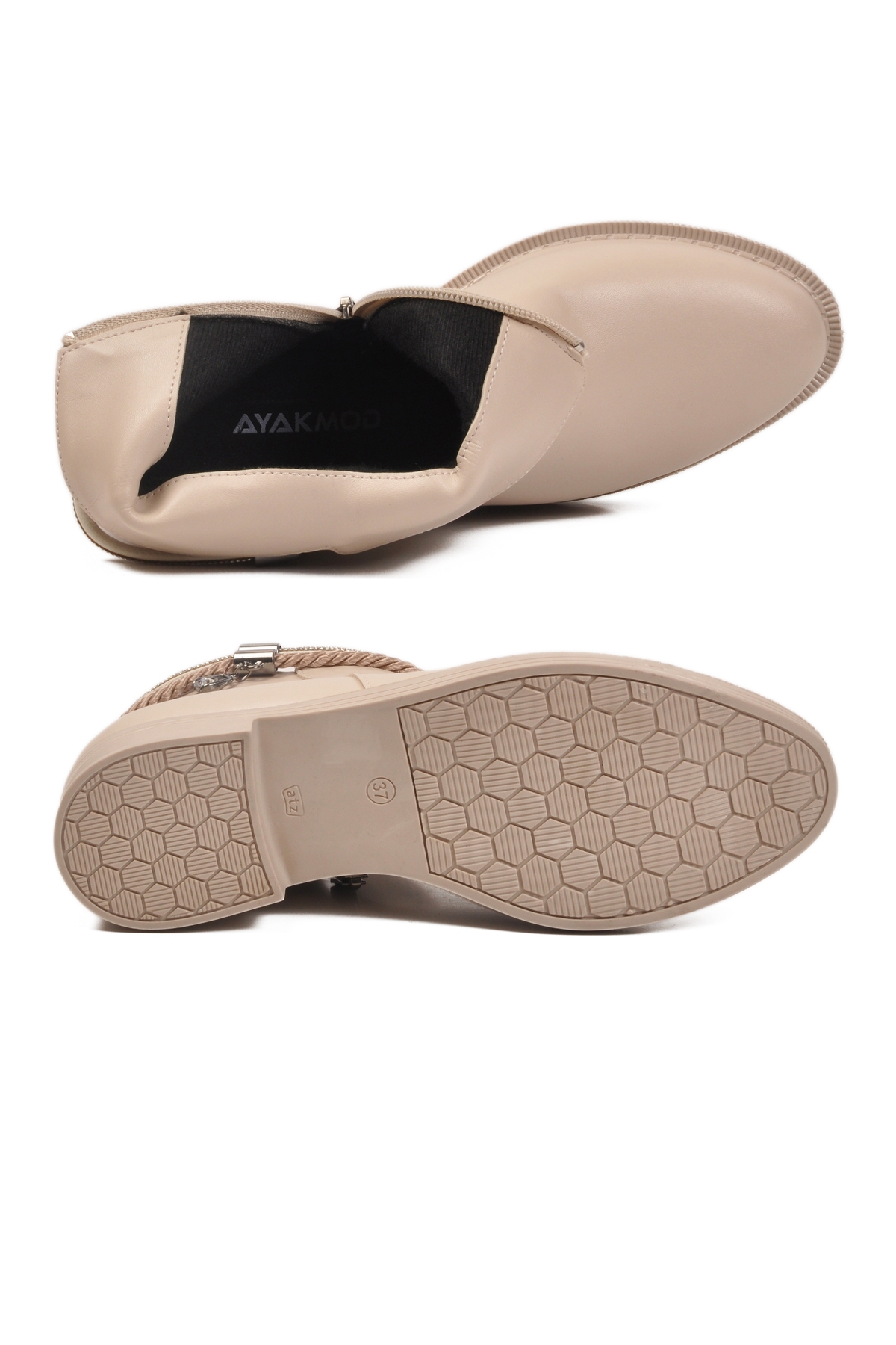 Bej Cilt Fermuarlı Kaymaz Bot 325126 Z - Görsel 6