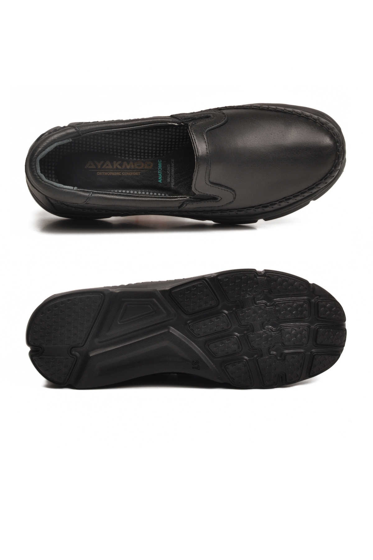 Siyah Hakiki Deri Ortopedik Kadın Casual Ayakkabı 602 Z - Görsel 6