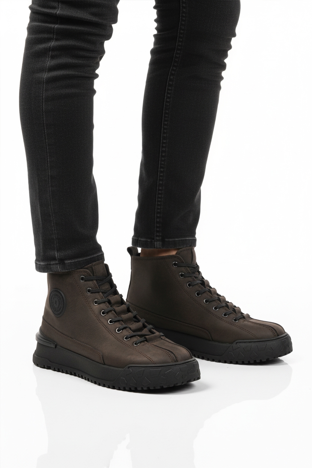 Antrasit Nubuk Hakiki Deri Kaymaz Erkek Bot 260014 M - Görsel 2