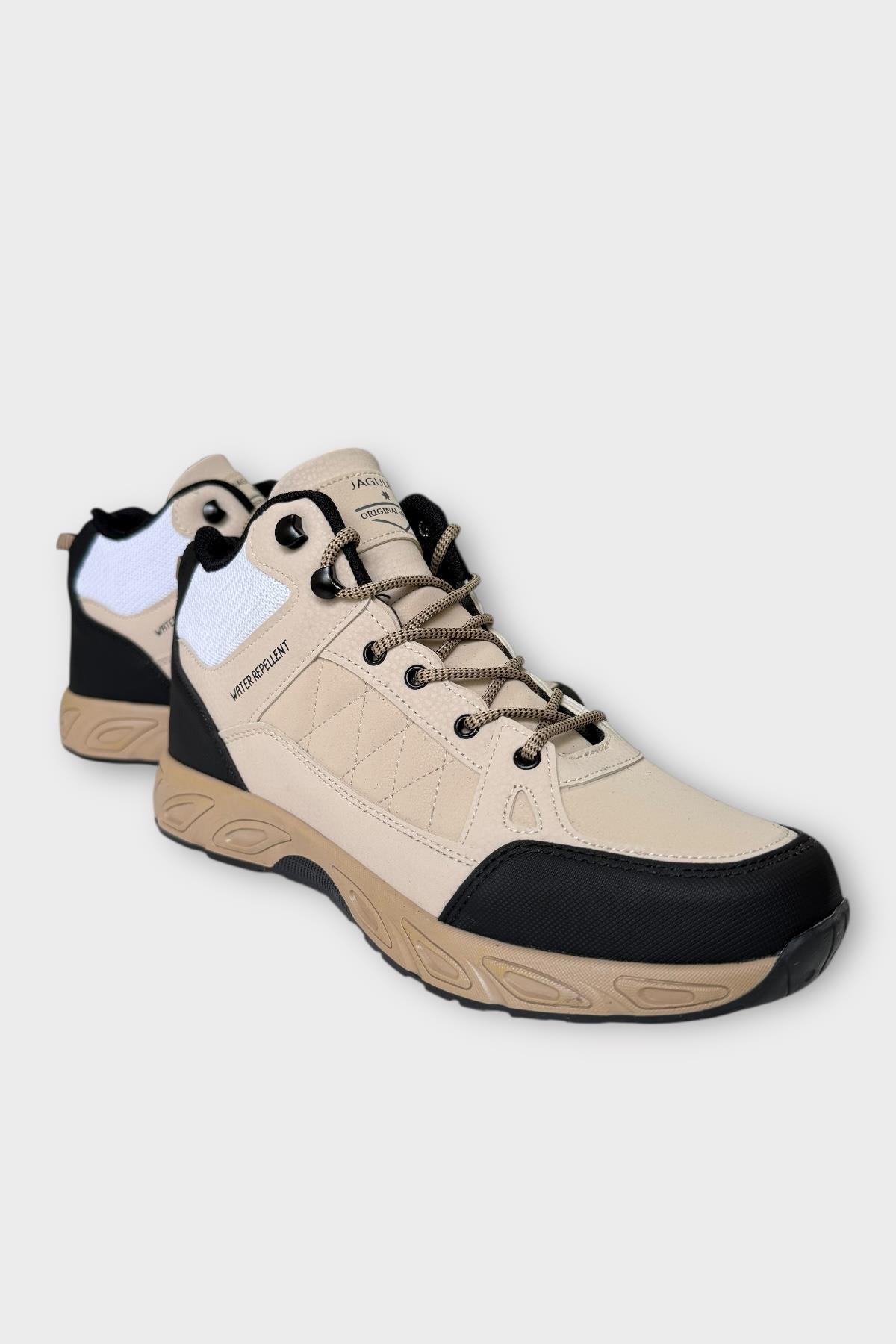 Outdoor Bot Ayakkabı Kışlık Dayanıklı Sağlam Taban Bağcıklı BEJ - Görsel 3