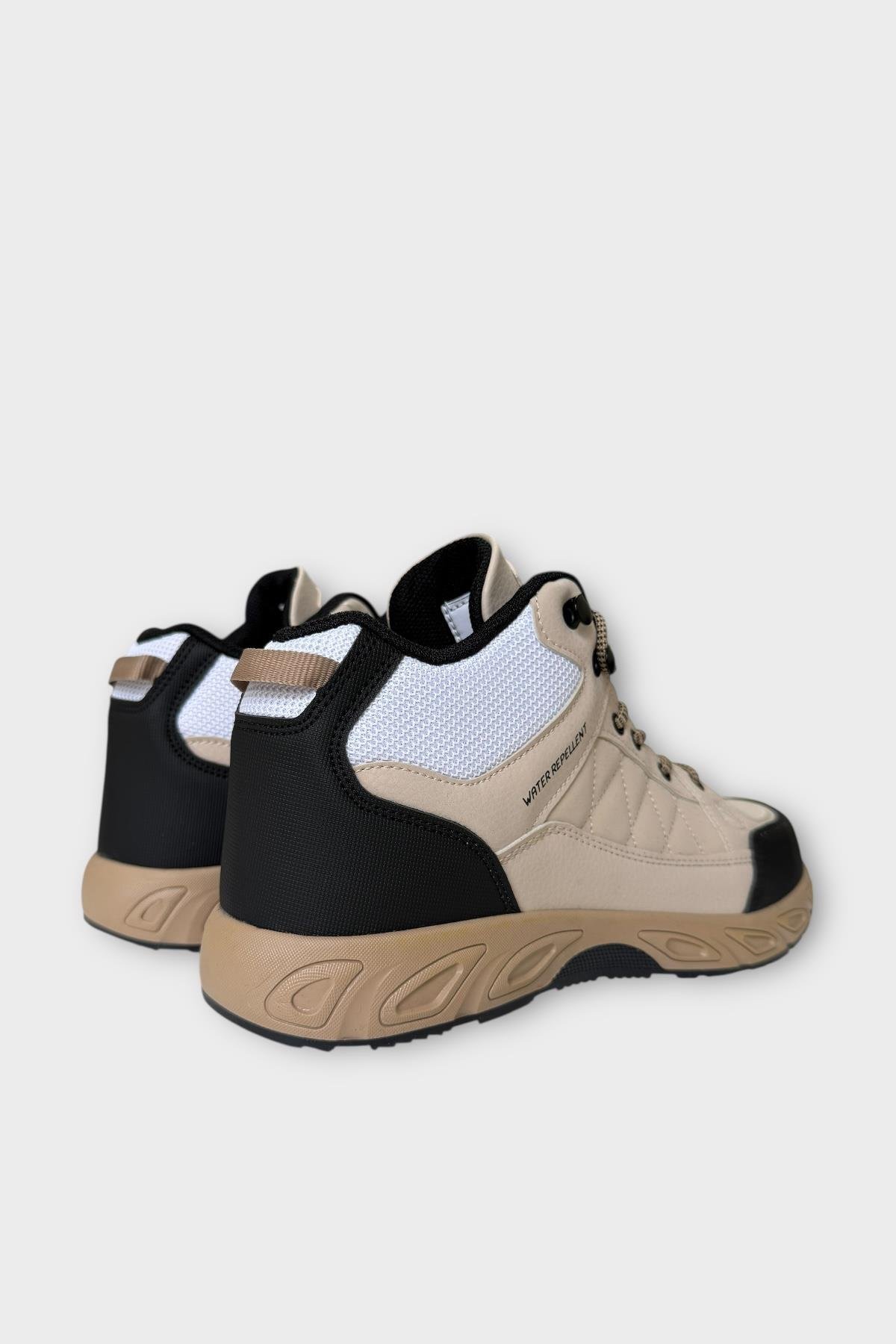 Outdoor Bot Ayakkabı Kışlık Dayanıklı Sağlam Taban Bağcıklı BEJ - Görsel 5