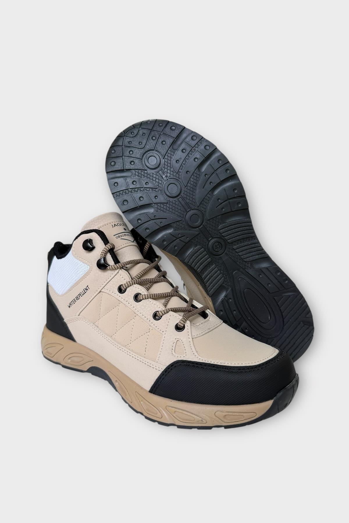 Outdoor Bot Ayakkabı Kışlık Dayanıklı Sağlam Taban Bağcıklı BEJ - Görsel 6