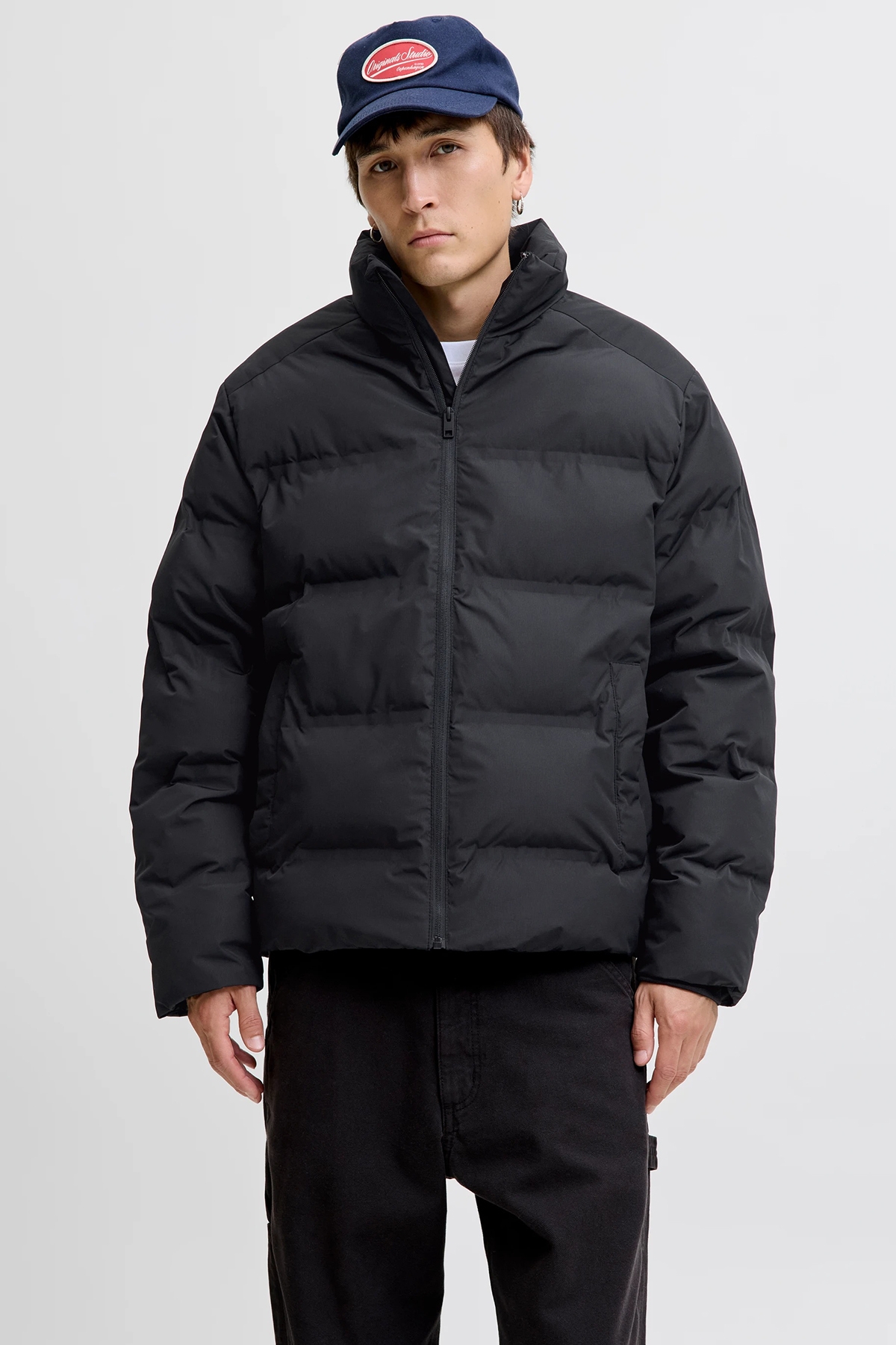 Jack&Jones Brandon Transitional Erkek Siyah Kapüşonlu Mont