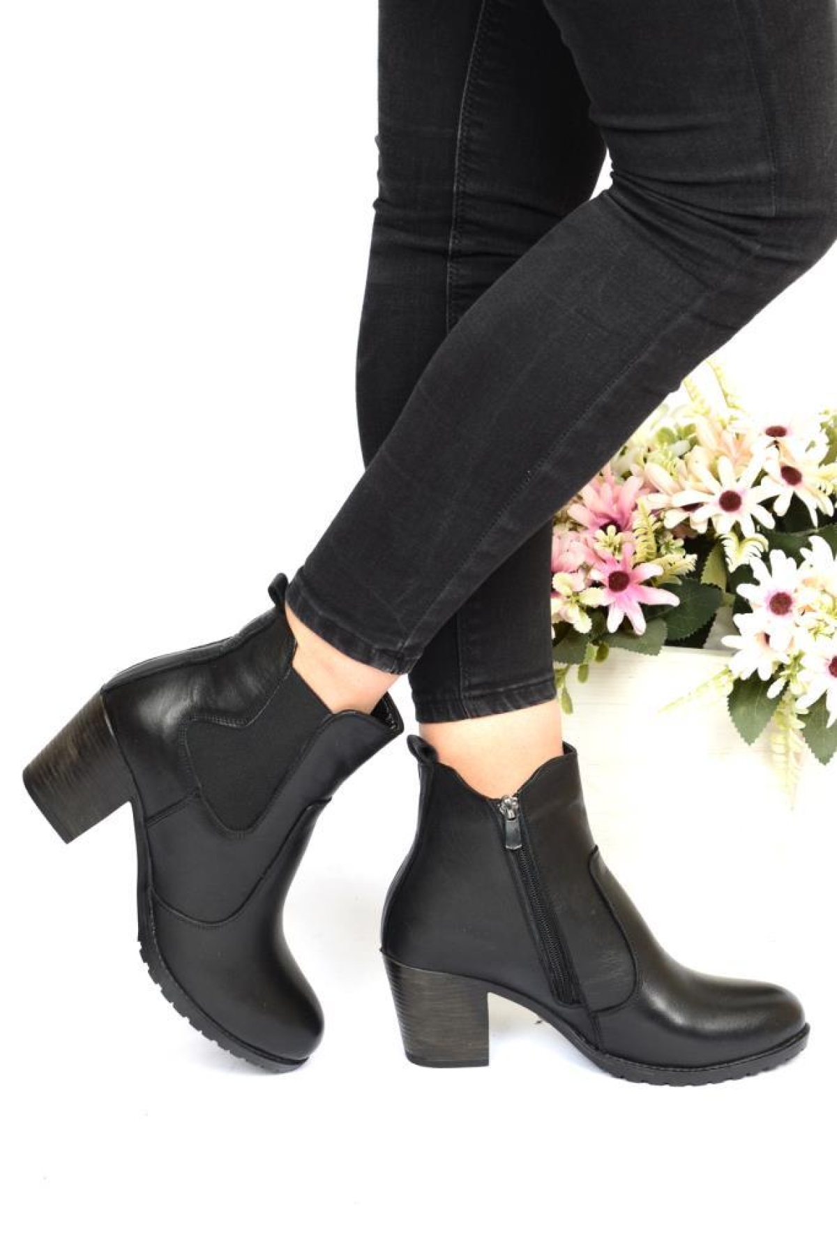 Scavia Orto Pedik 7 Cm Topuklu Deri Bayan Günlük Bot - Görsel 3