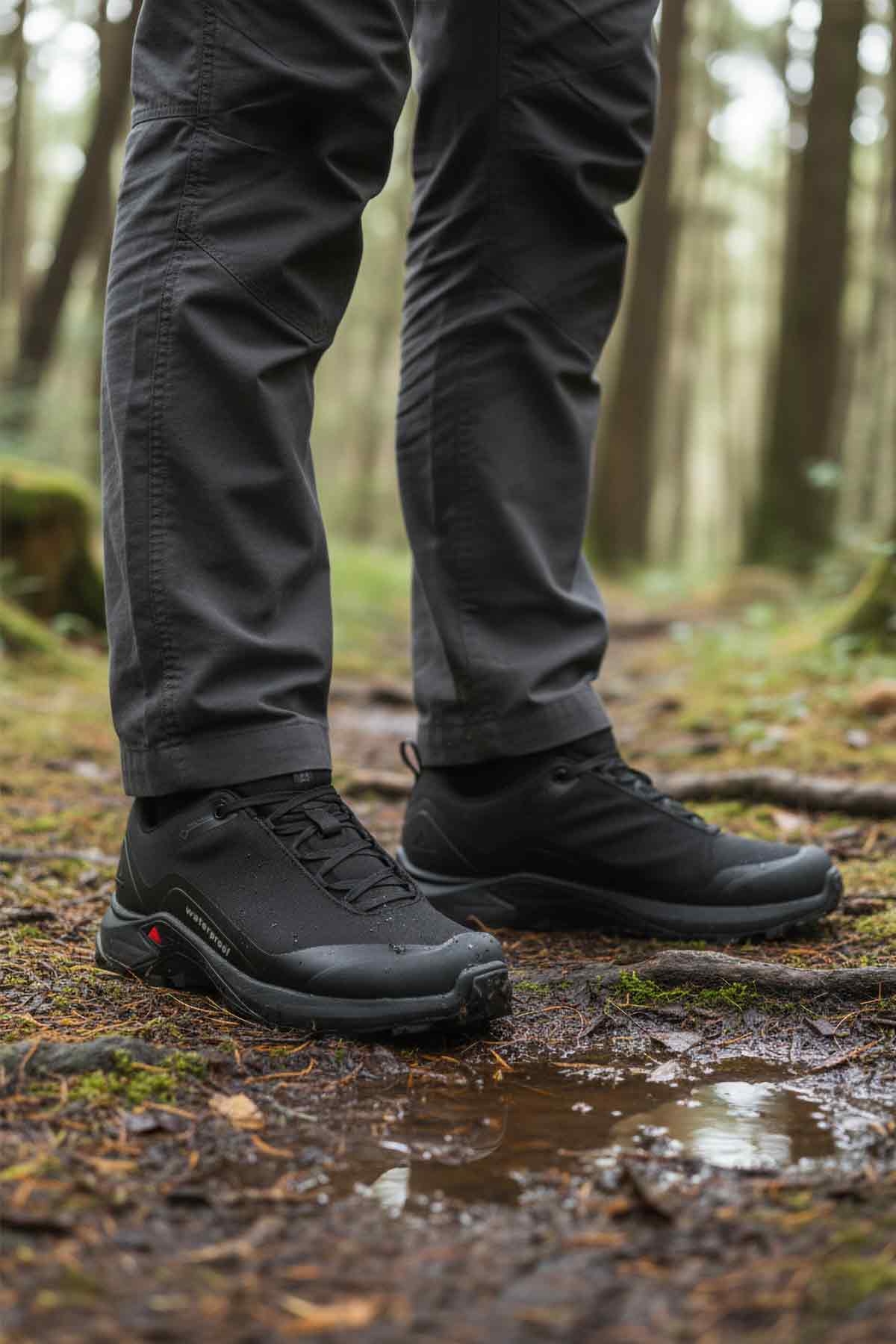 Siyah Bağcıklı Su Geçirmez Erkek Outdoor Ayakkabı - Görsel 4