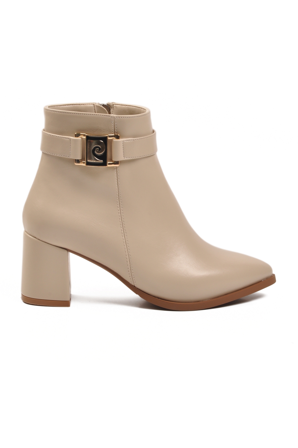 Krem İçi Kürklü Fermuarlı Kadın Topuklu Bot - Görsel 3