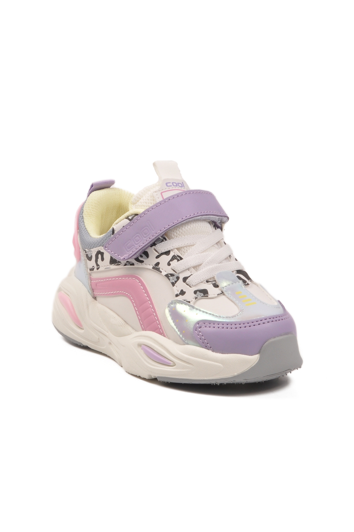 Lila Leopar Desenli Cırtlı Kız Çocuk Spor Ayakkabı - Görsel 4
