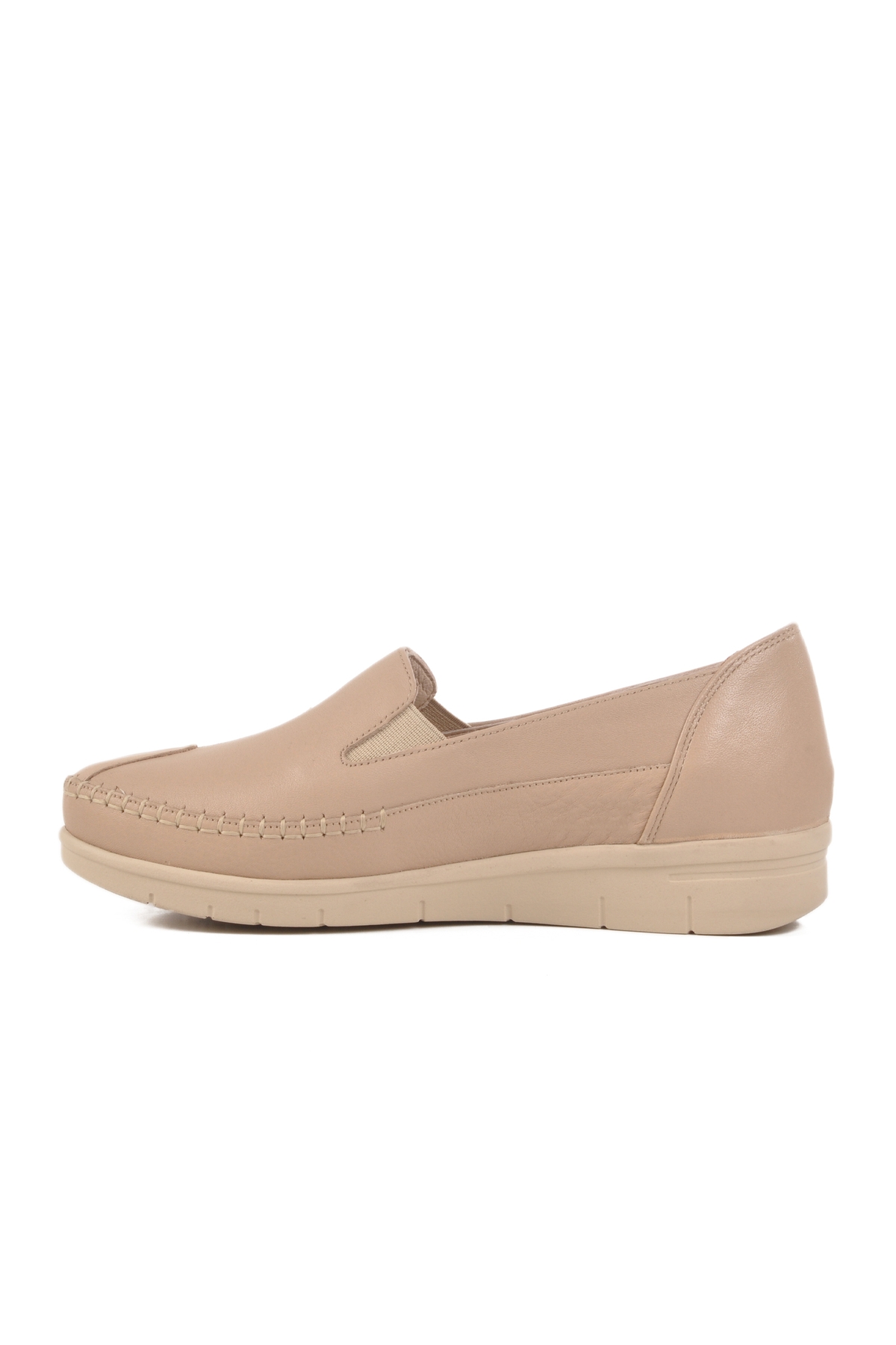 Aspor Krem Hakiki Deri Anatomik Kadın Casual Ayakkabı - Görsel 3