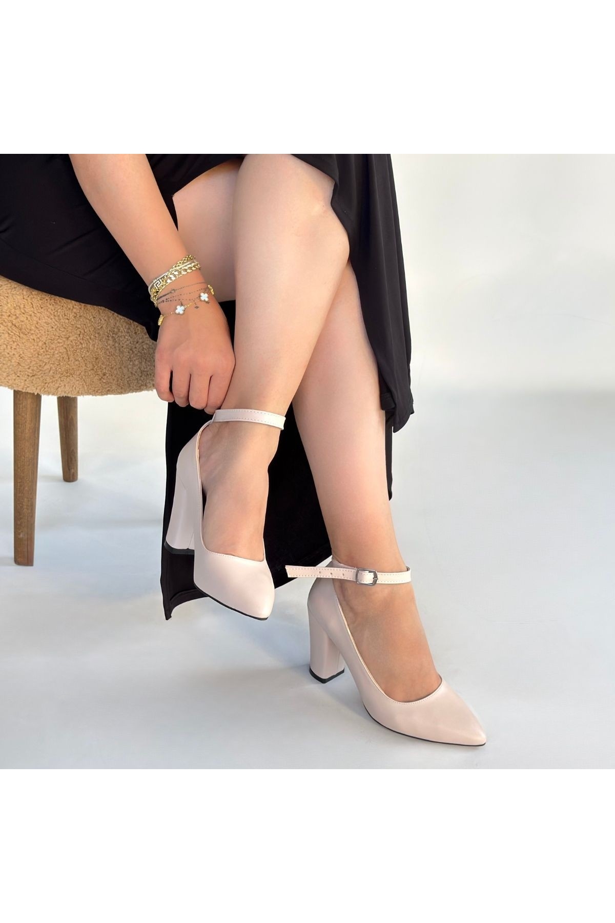 Bej Kadın Topuklu Ayakkabı - Görsel 5