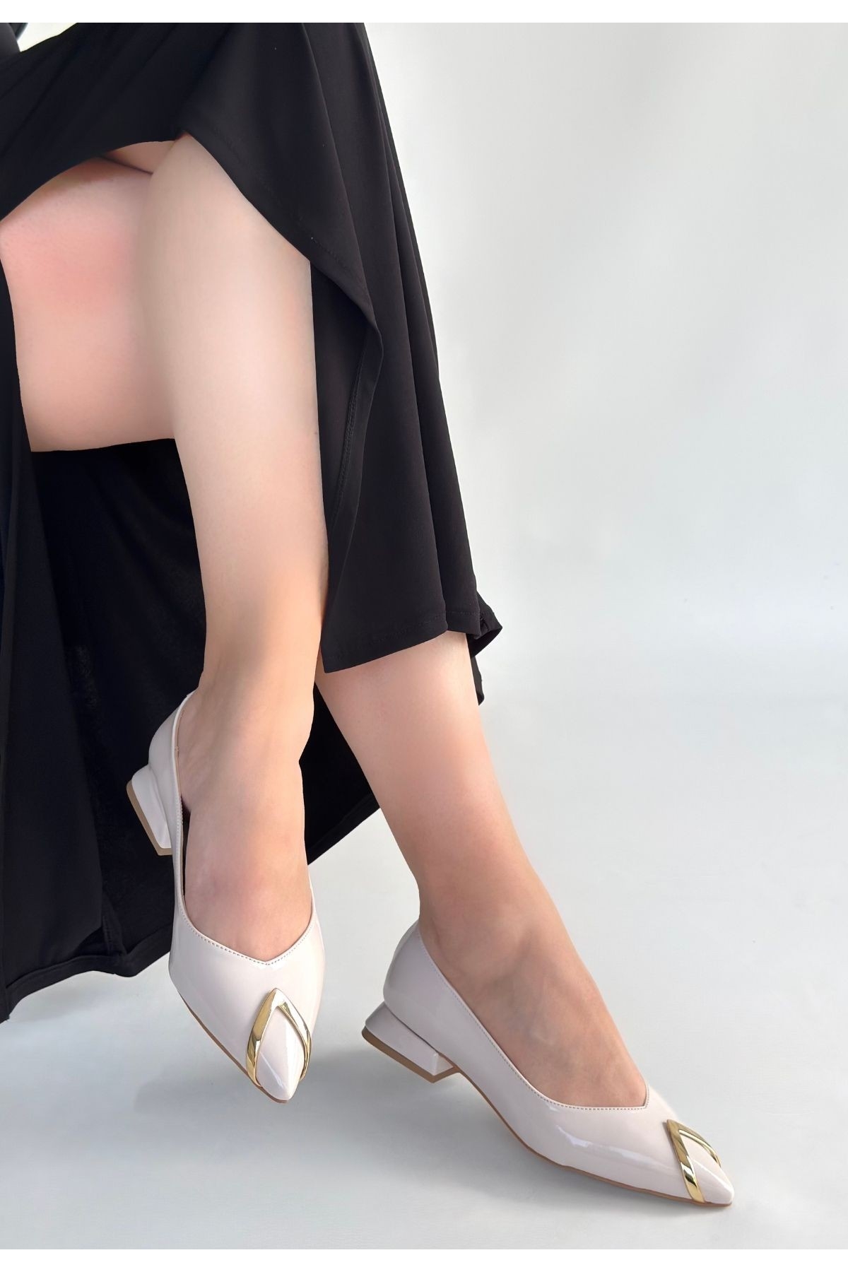 Bej Rugan Kadın Babet Ayakkabı - Görsel 4