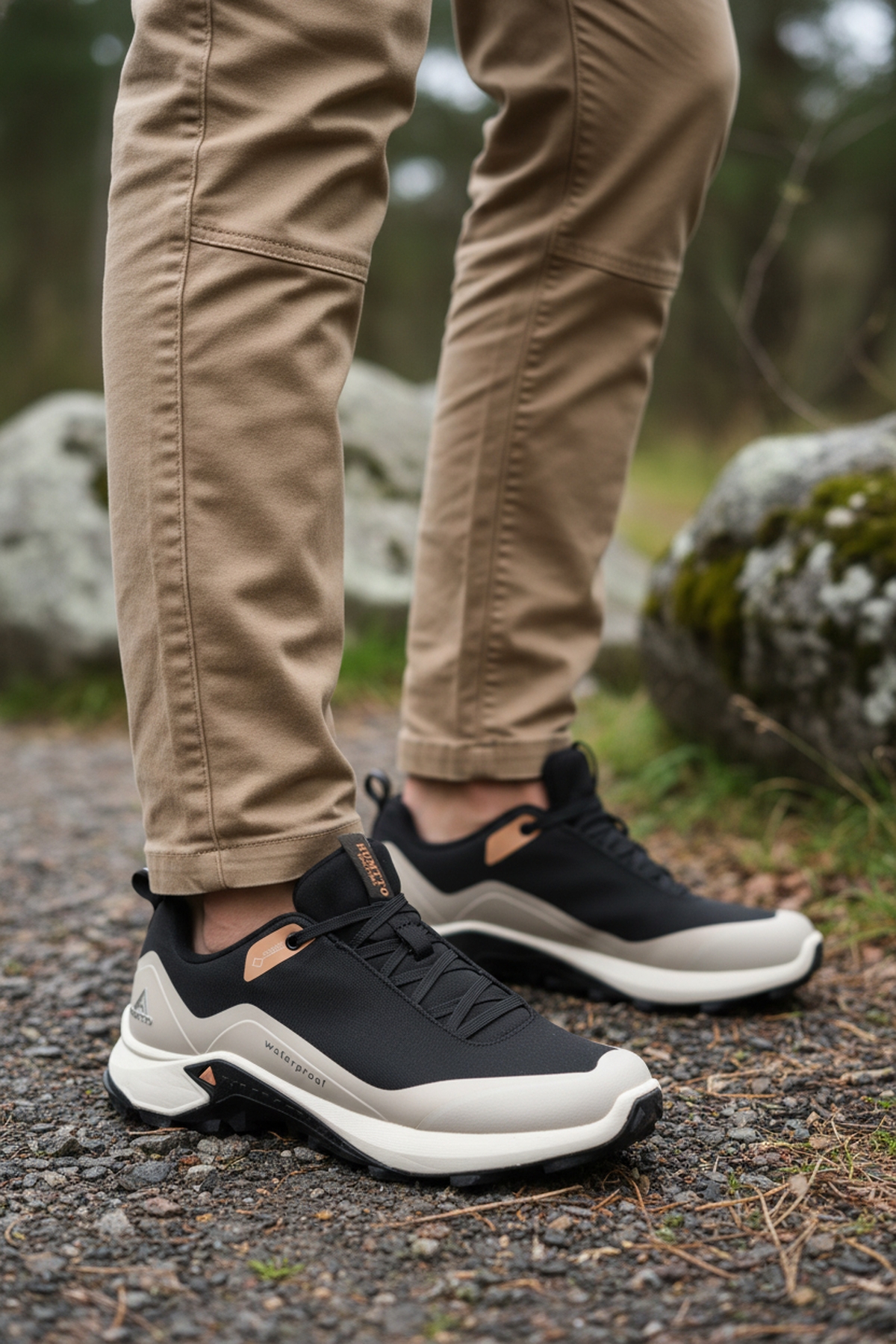 Siyah Bej Su Geçirmez Erkek Outdoor Ayakkabı - Görsel 4