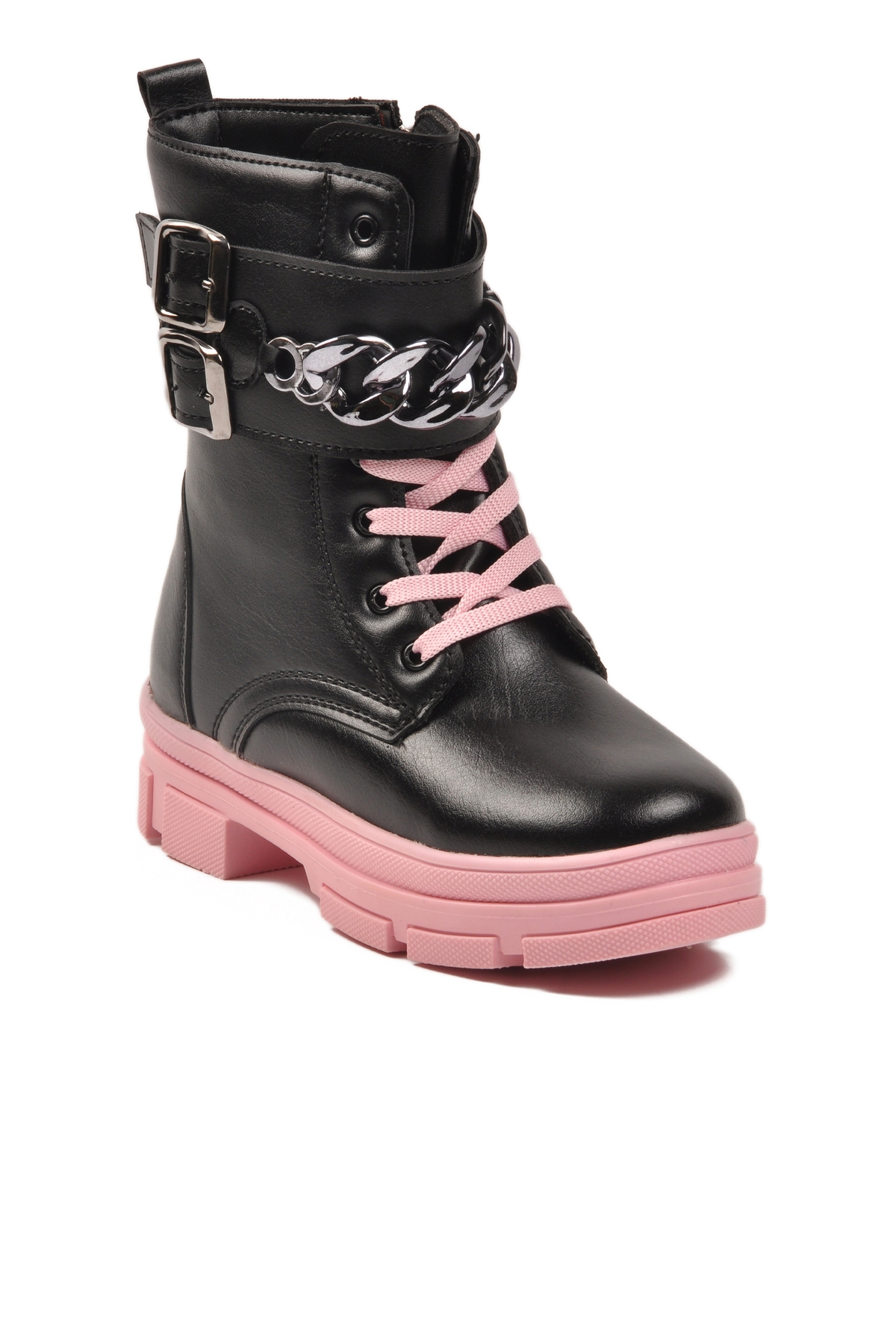 Aspor Siyah Pembe İçi Polarlı Kız Çocuk Düz Bot - Görsel 4