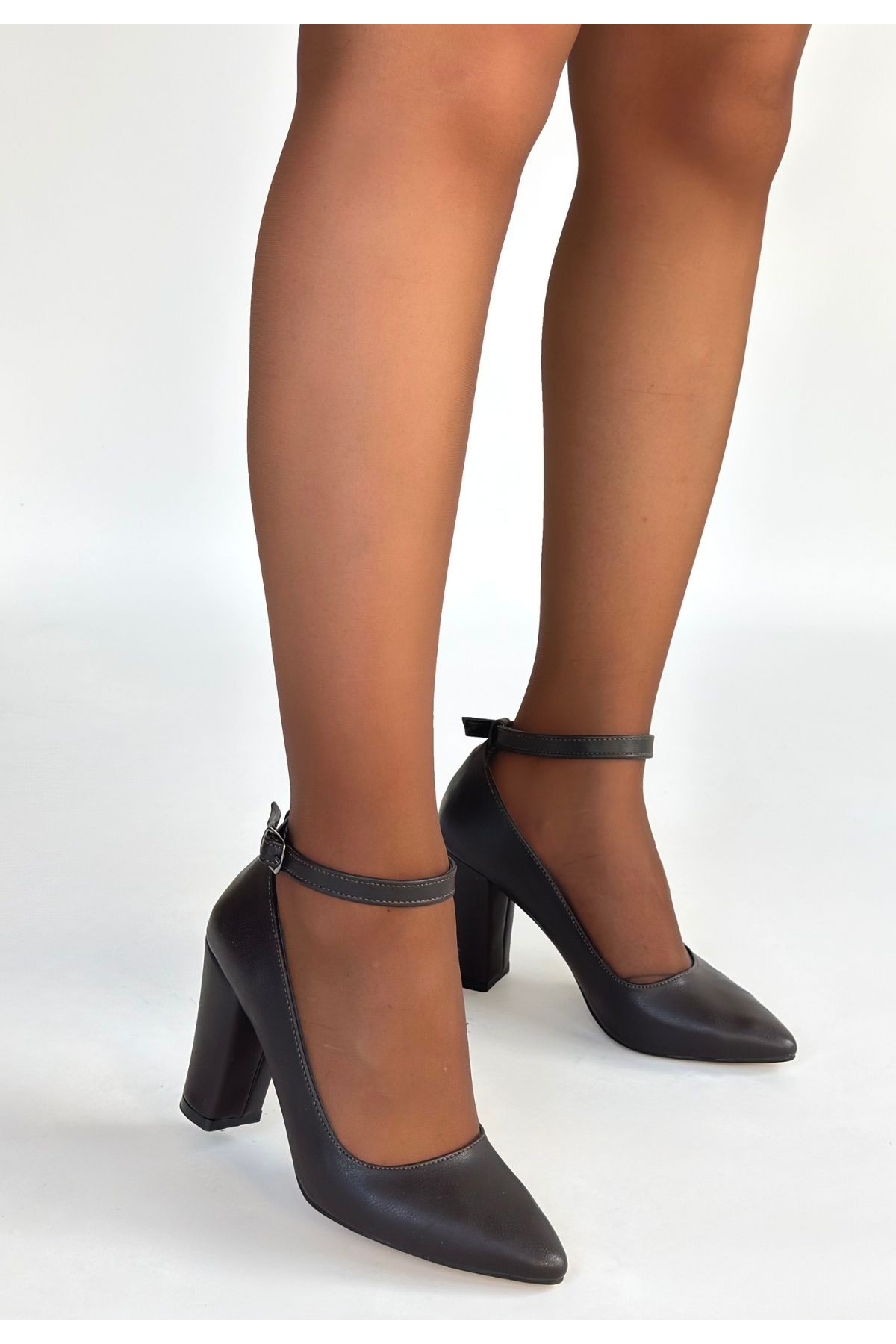 Kahverengi Kadın Topuklu Ayakkabı - Görsel 3