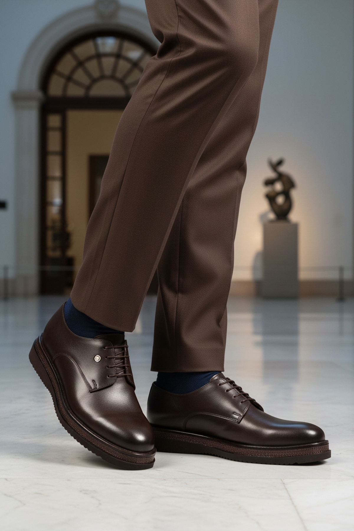 Kahve Hakiki Deri Eva Taban Erkek Klasik Ayakkabı - Görsel 4