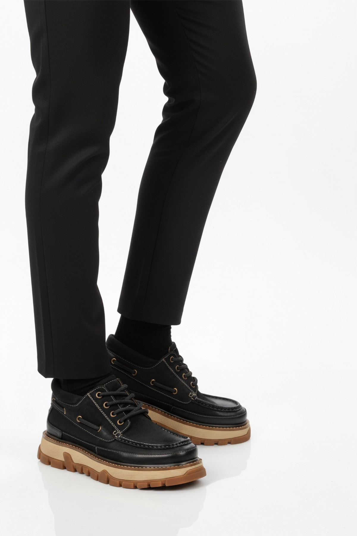 Siyah Nubuk Hakiki Deri Erkek Casual Ayakkabı - Görsel 2