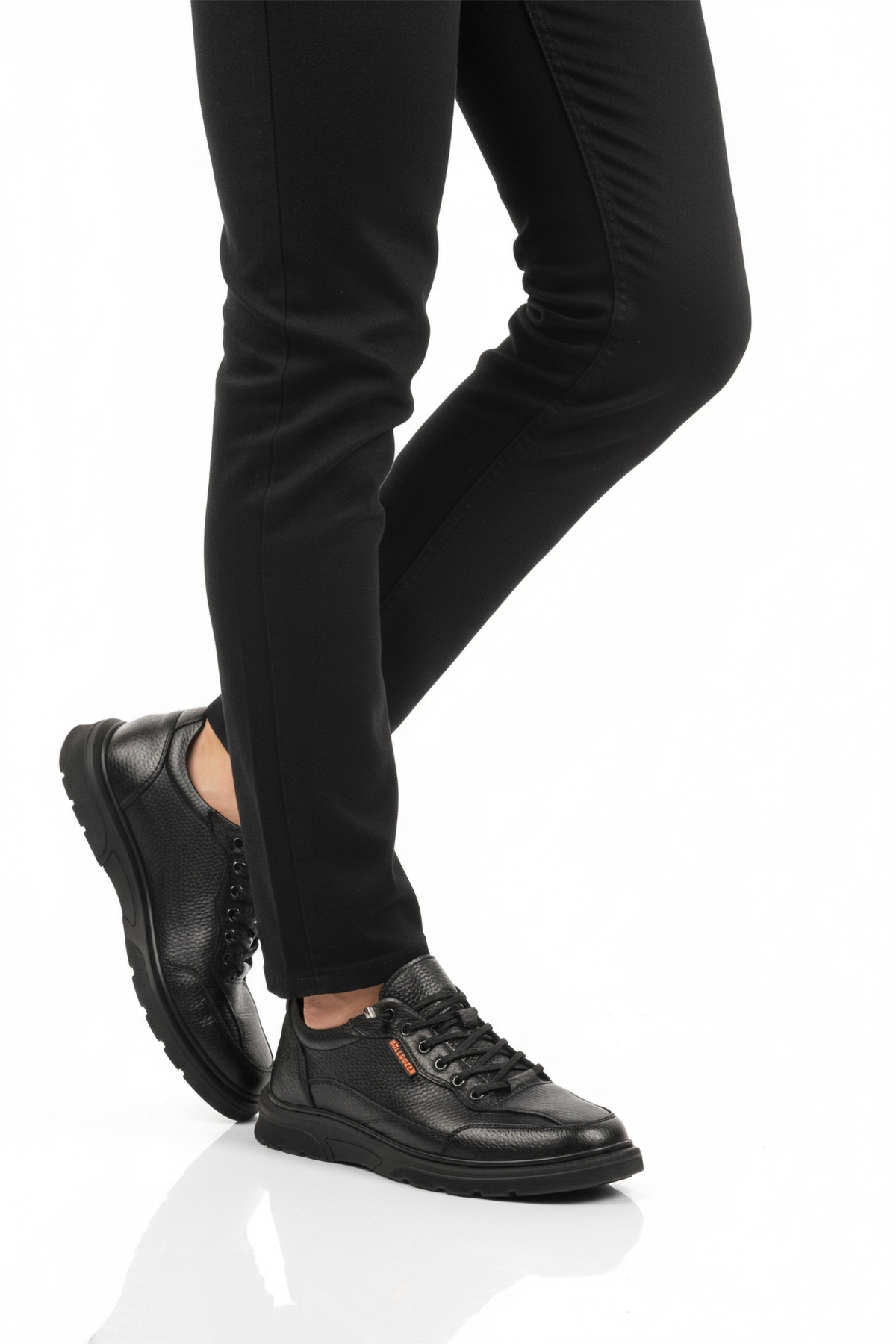 Siyah Ortopedik Hakiki Deri Masaj Etkili Erkek Casual Ayakkabı - Görsel 2