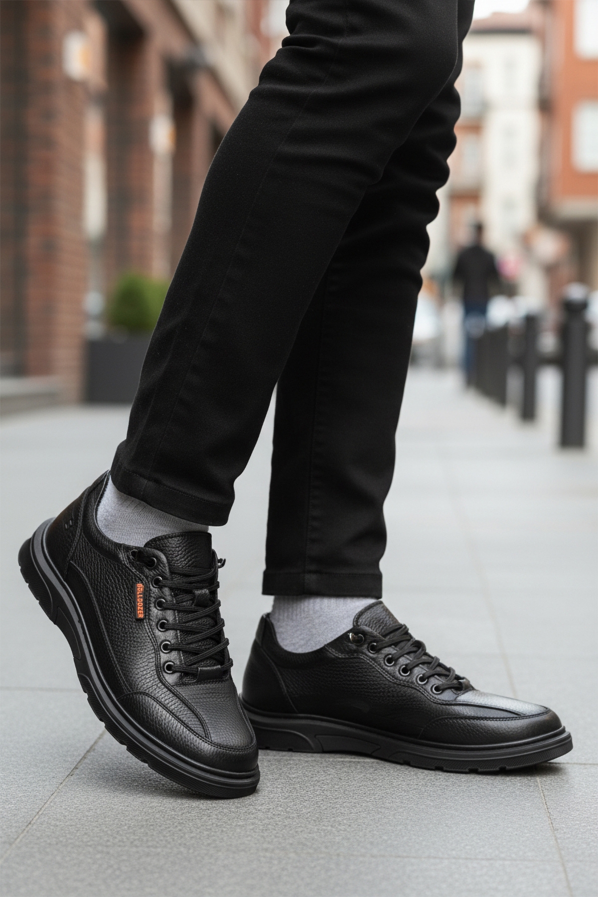 Siyah Ortopedik Hakiki Deri Masaj Etkili Erkek Casual Ayakkabı - Görsel 4