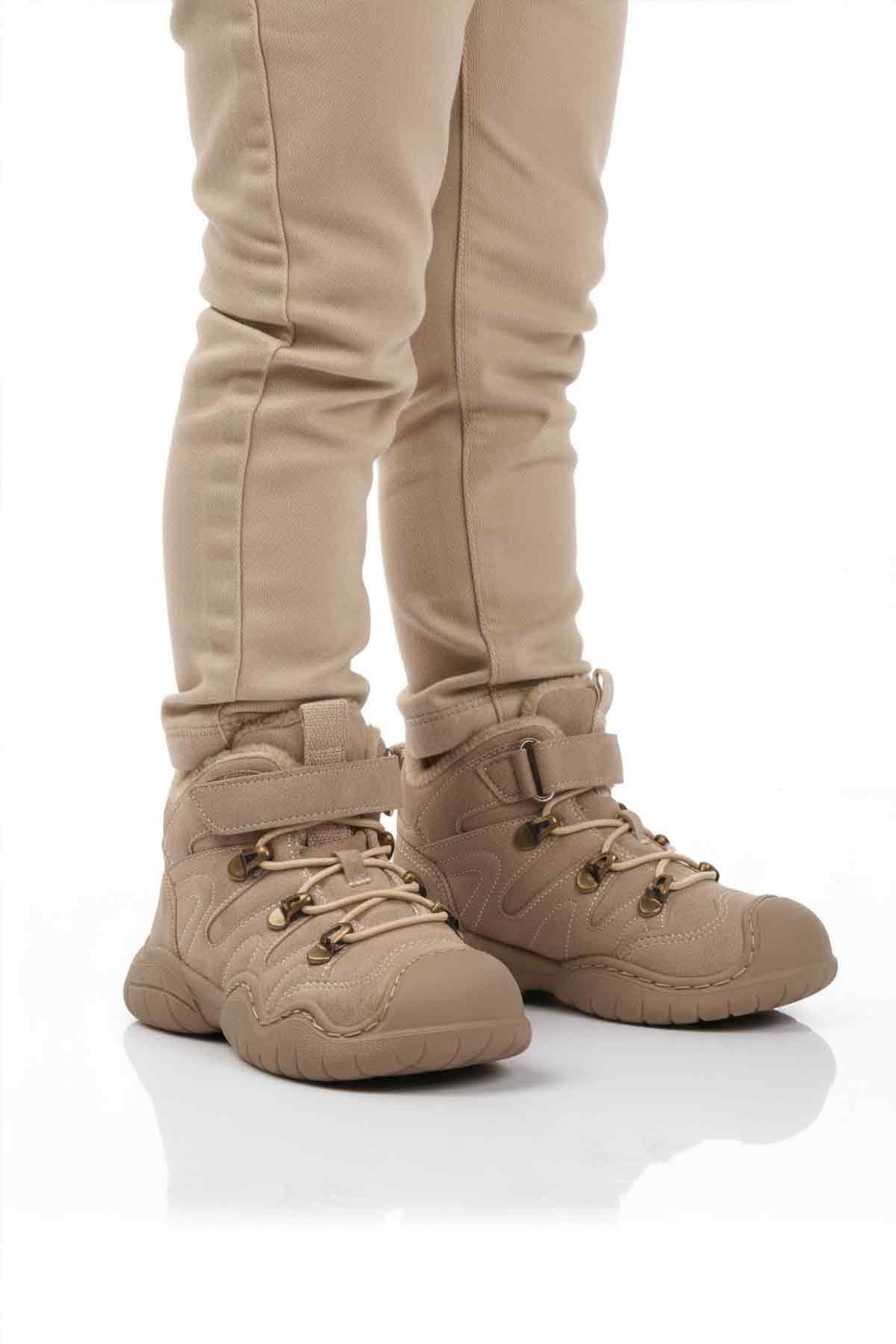 Taba Kürklü Erkek Çocuk Düz Bot - Görsel 2