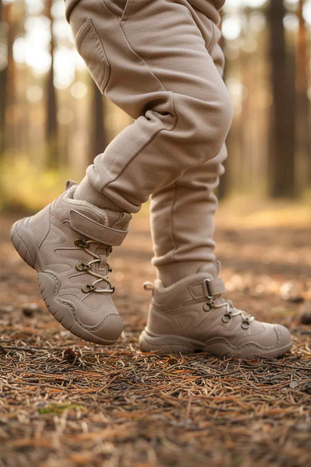 Taba Kürklü Erkek Çocuk Düz Bot - Görsel 4