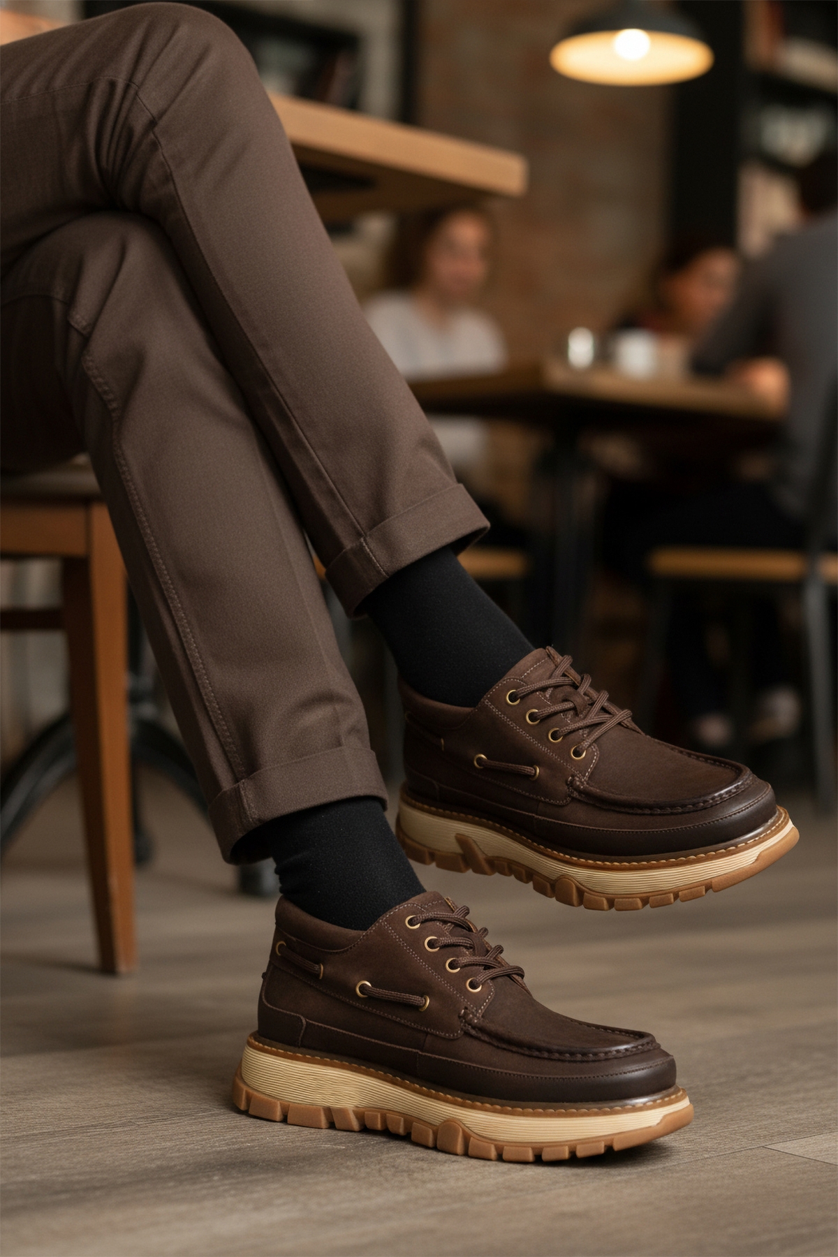 Kahve Nubuk Hakiki Deri Erkek Casual Ayakkabı - Görsel 4