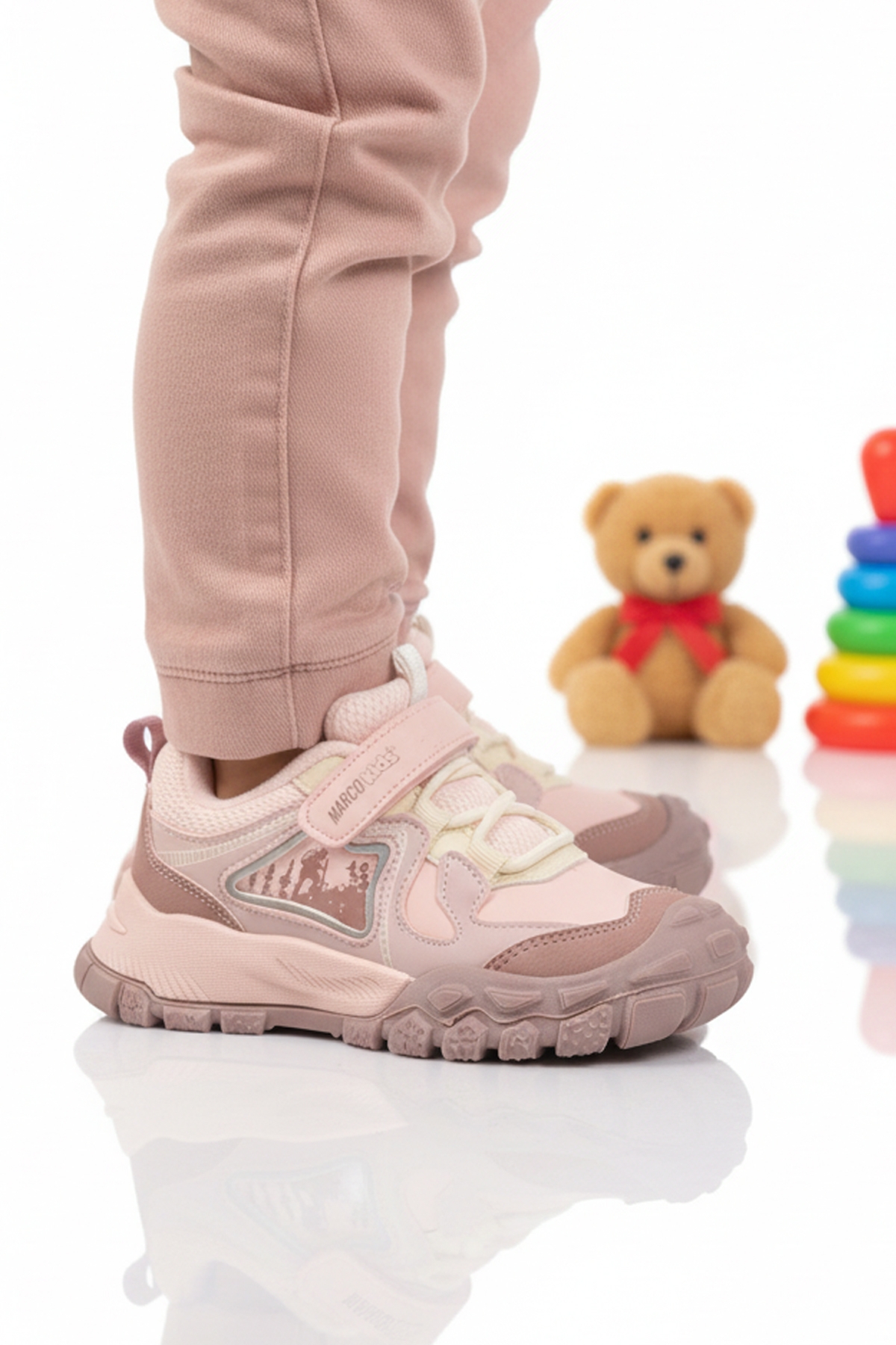 Marcokids Pudra Cırtlı Kız Çocuk Spor Ayakkabı - Görsel 2