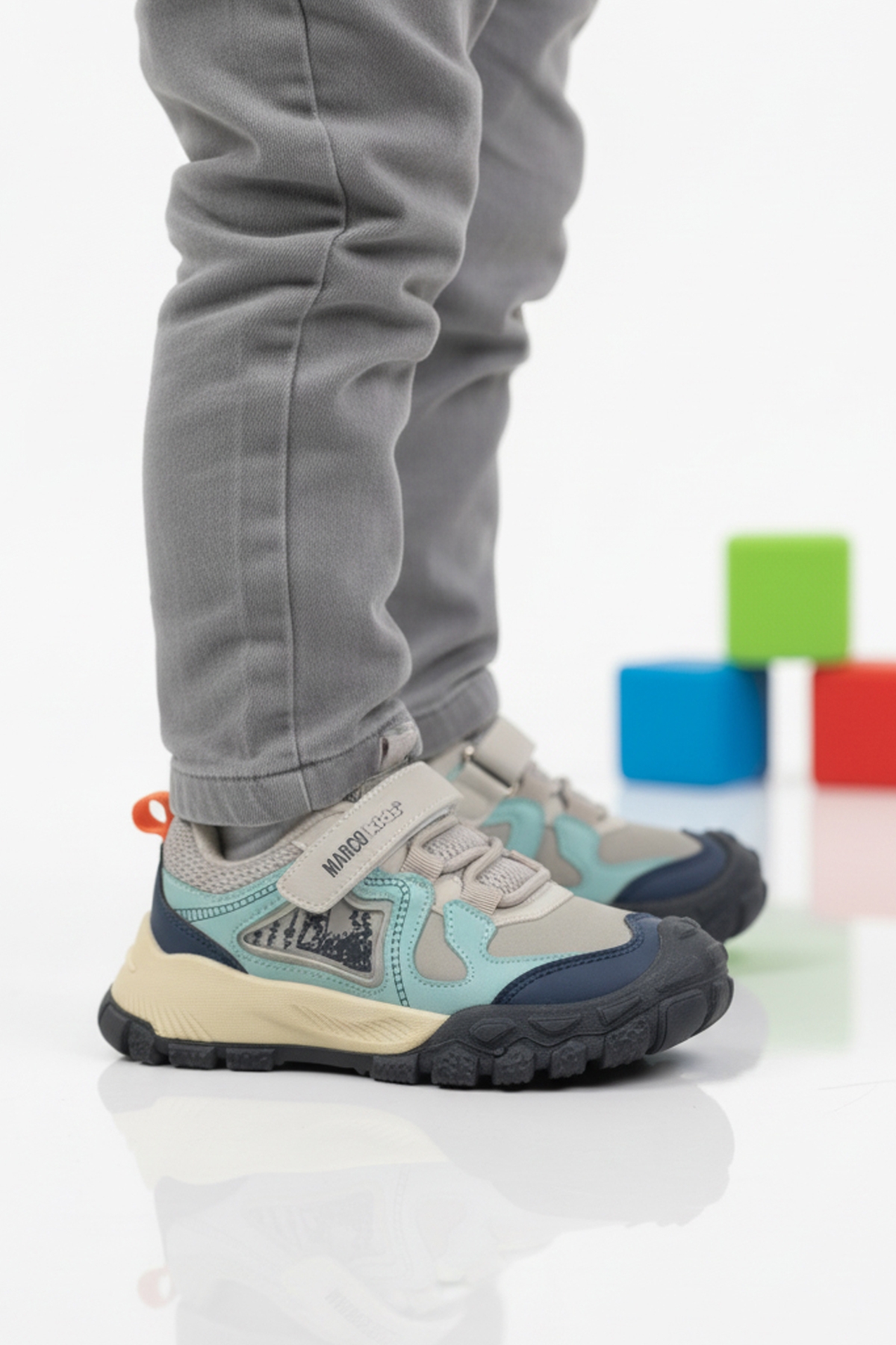 Marcokids Gri Cırtlı Erkek Çocuk Spor Ayakkabı - Görsel 2