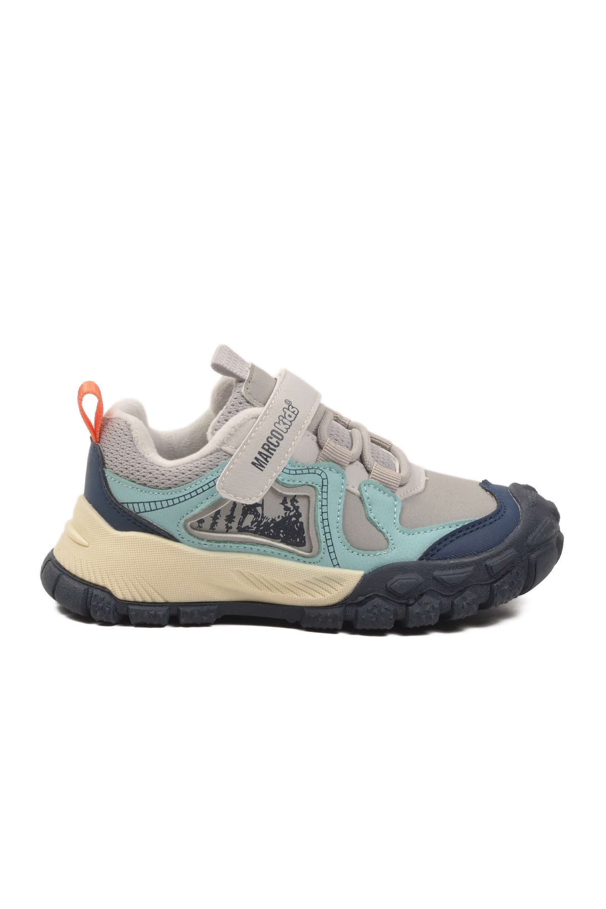 Marcokids Gri Cırtlı Erkek Çocuk Spor Ayakkabı - Görsel 3