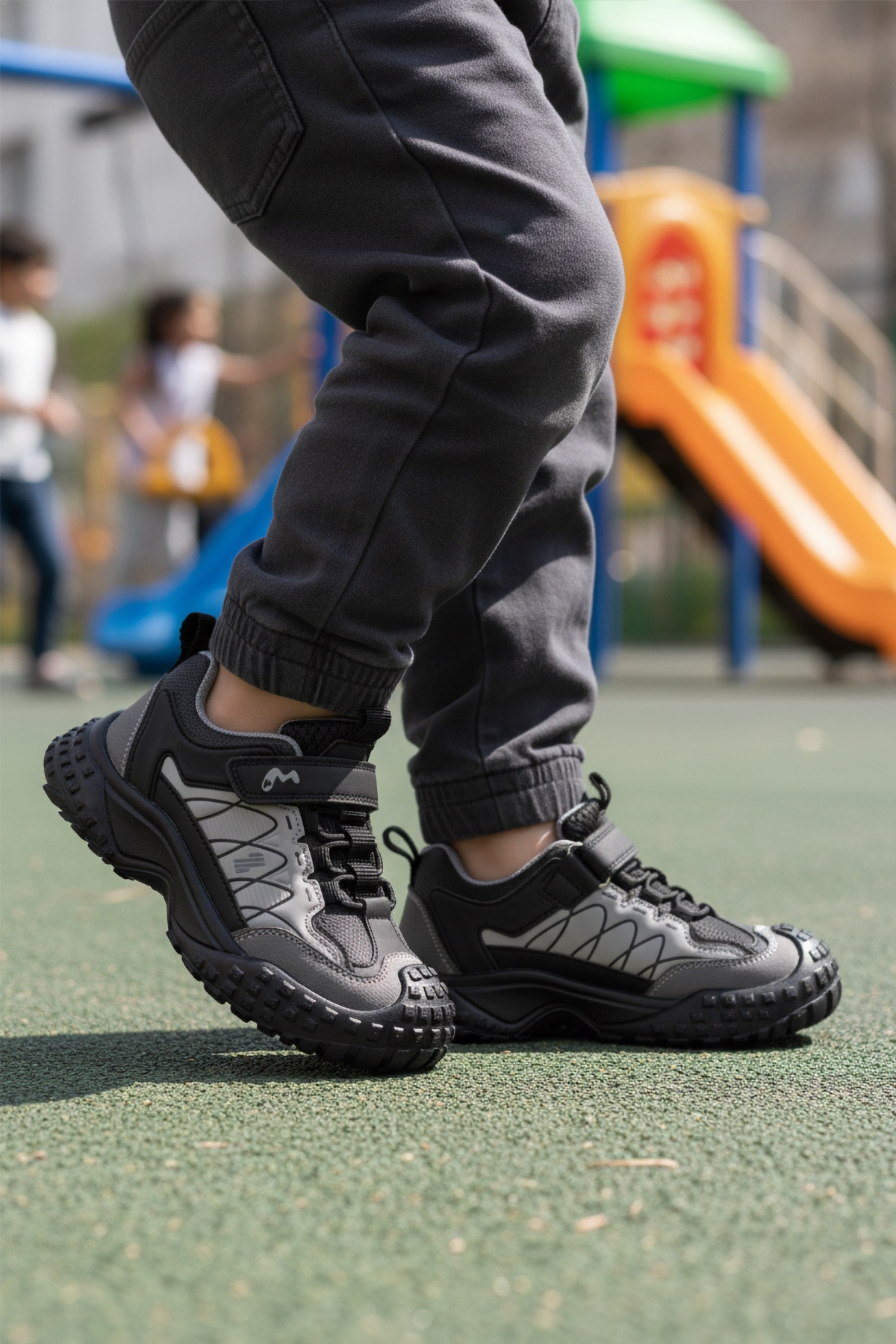 Marcokids Gri Cırtlı Erkek Çocuk Spor Ayakkabı - Görsel 4