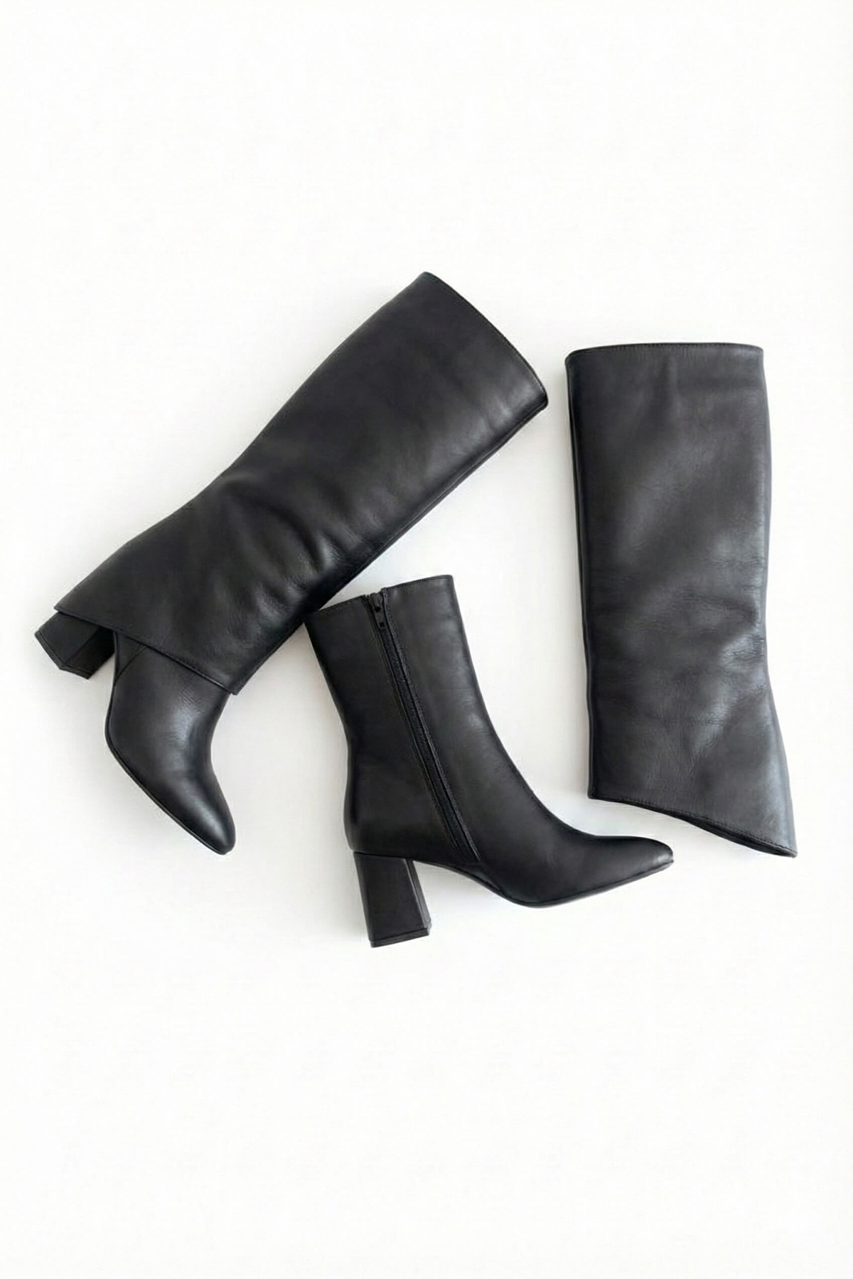 Strada Siyah Mat Tak-Çıkar Konçlu (8 cm Topuk Boyu ) Günlük Kullanım Bot Ve Çizme - Görsel 4