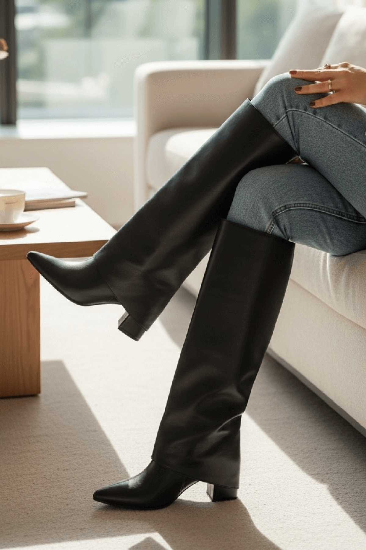 Strada Siyah Mat Tak-Çıkar Konçlu (8 cm Topuk Boyu ) Günlük Kullanım Bot Ve Çizme - Görsel 5