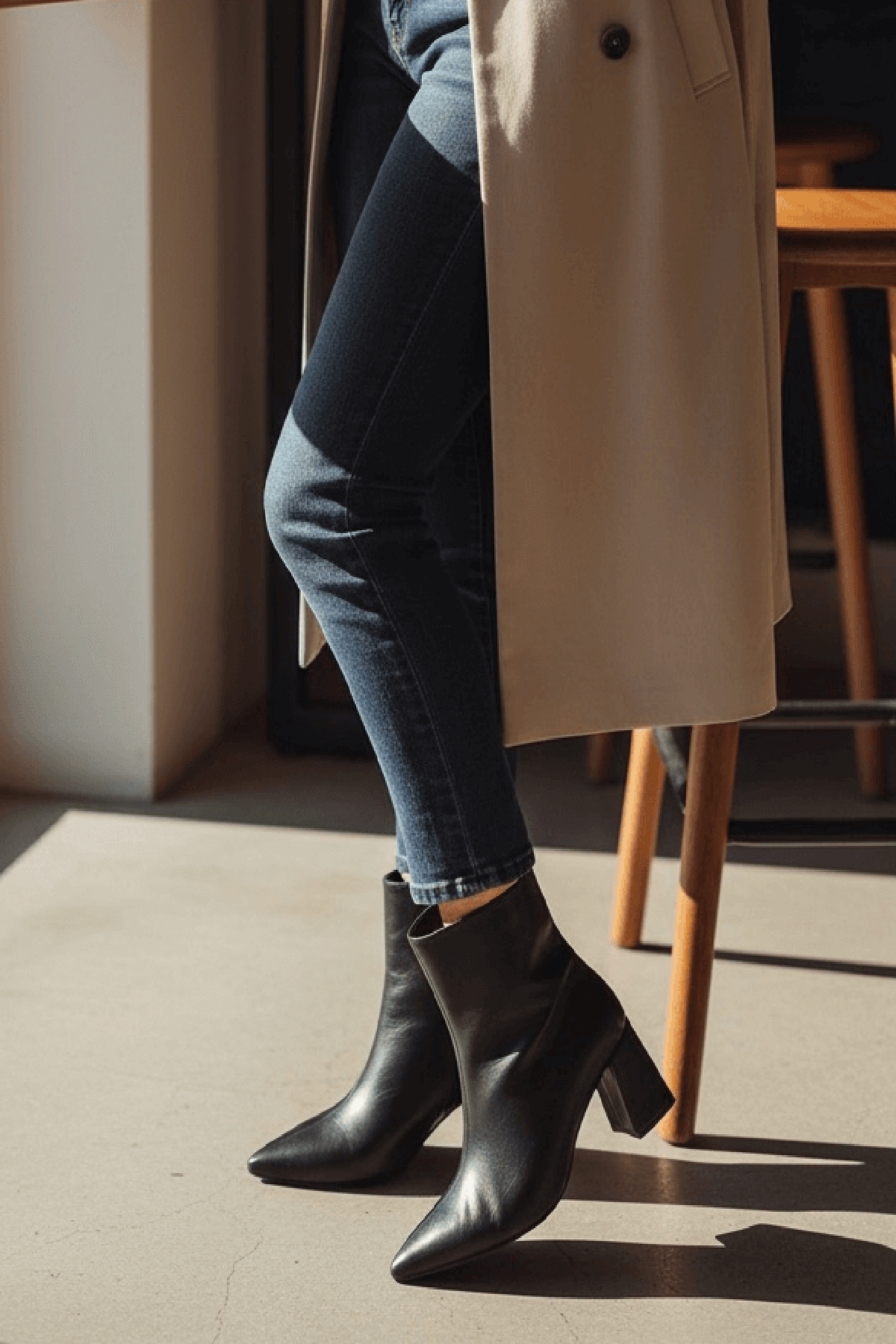 Strada Siyah Mat Tak-Çıkar Konçlu (8 cm Topuk Boyu ) Günlük Kullanım Bot Ve Çizme - Görsel 7