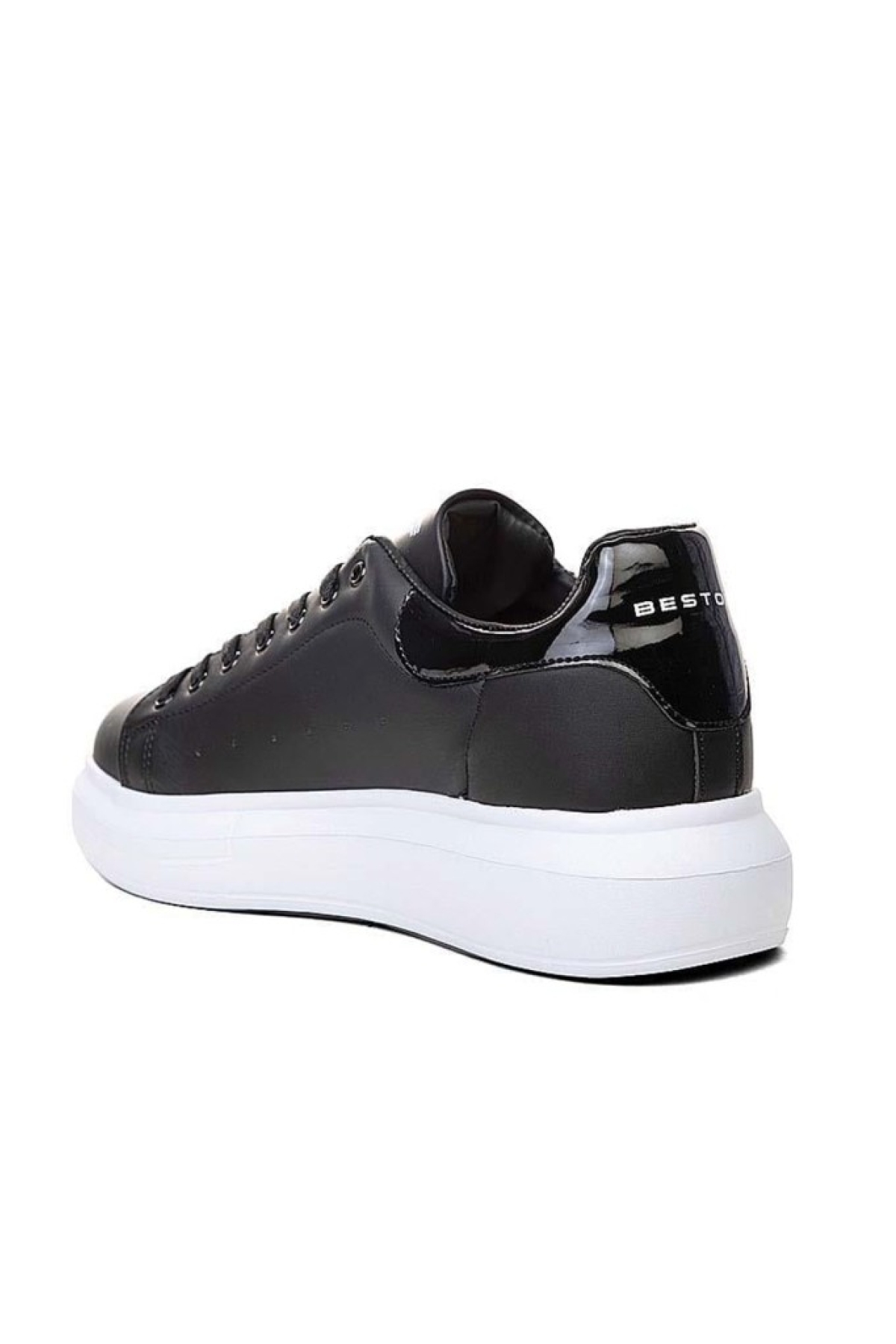 Best Of 150-26 Deri Anatomik Erkek Sneaker Siyah Beyaz - Görsel 4
