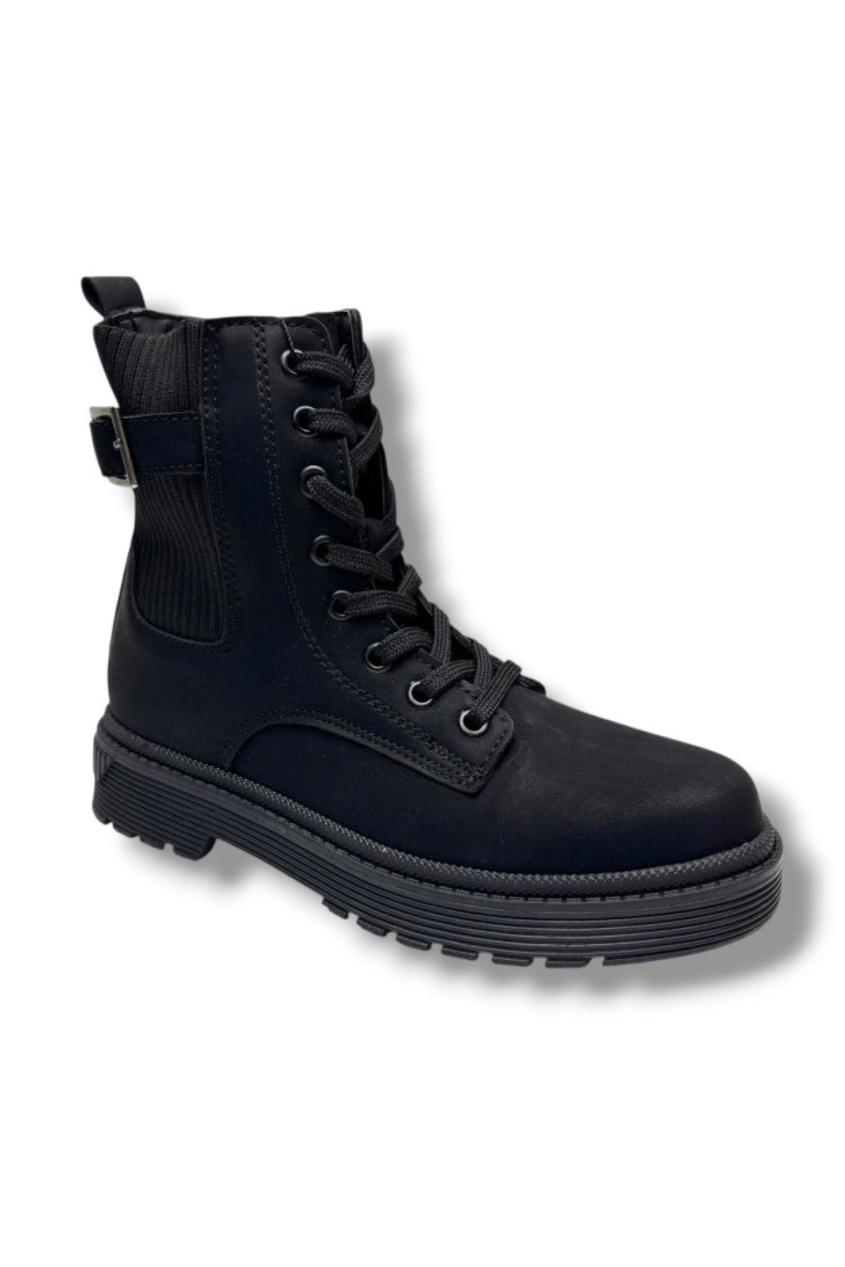 Polact 24030-26 Nubuk Deri Lastikli Fermuarlı Kadın Bot Siyah - Görsel 2