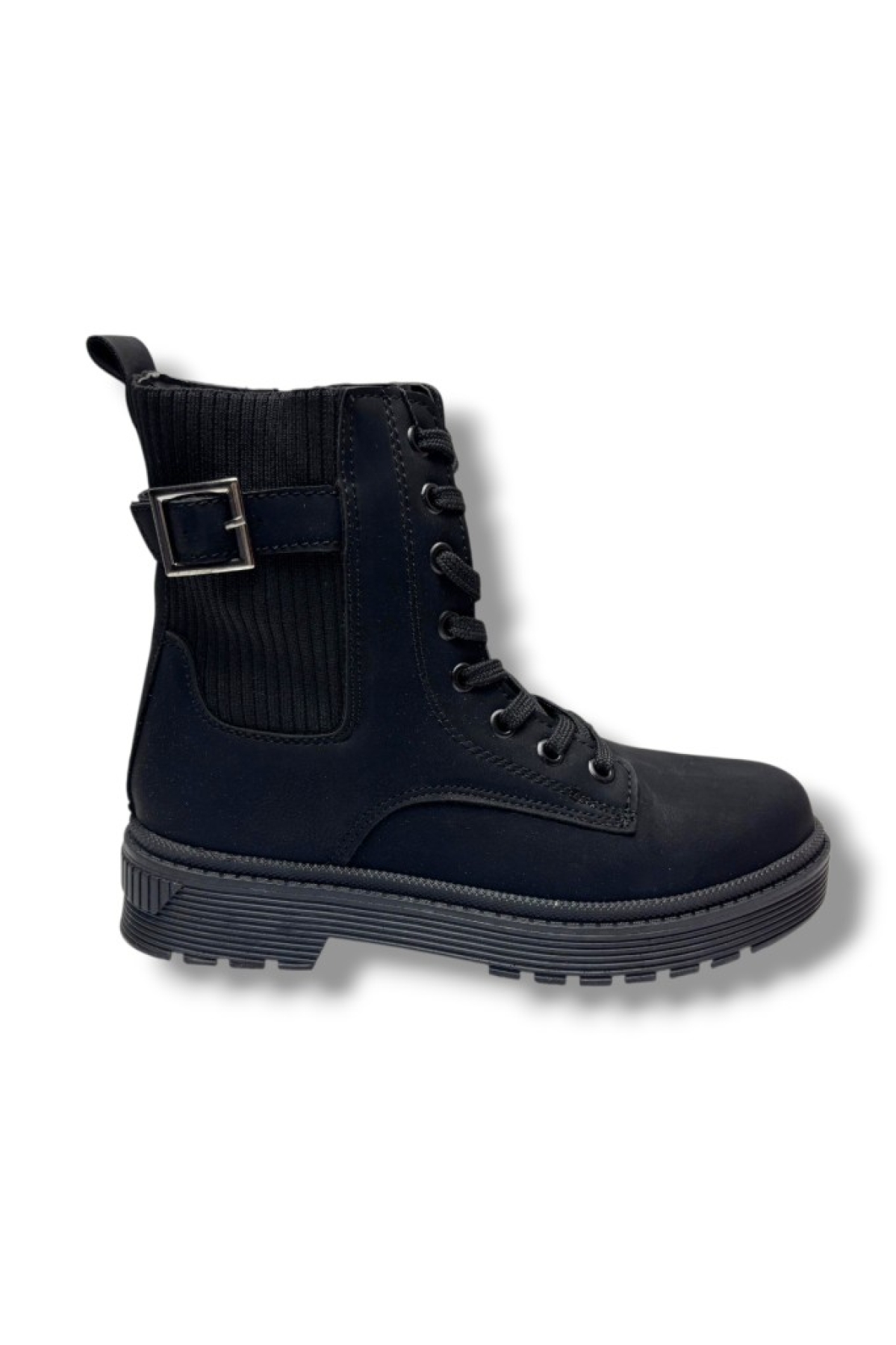 Polact 24030-26 Nubuk Deri Lastikli Fermuarlı Kadın Bot Siyah - Görsel 3