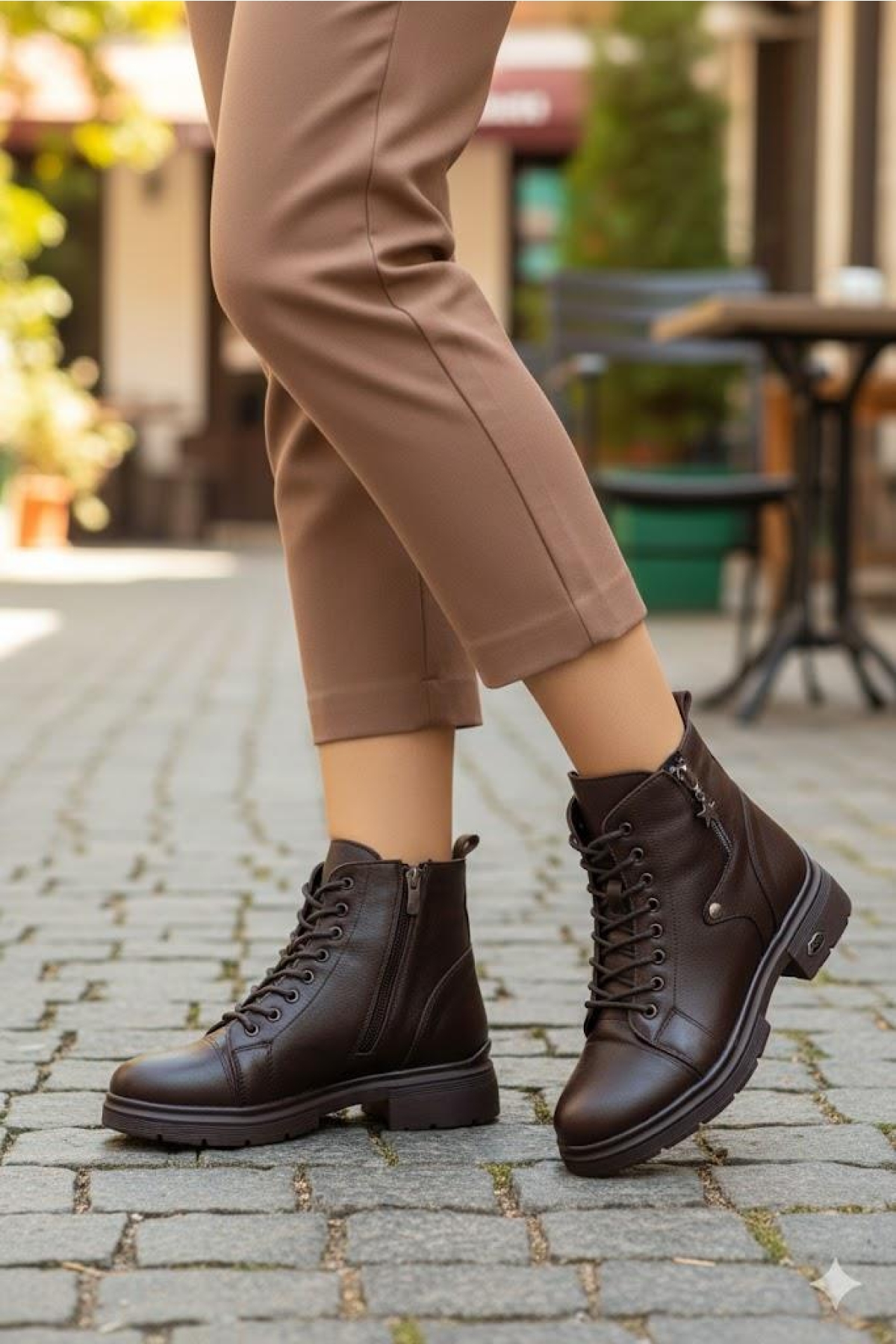 1180 Rahat Sıcak Astar Kaymaz Taban Yumuşak Hakiki Deri Kadın Bot - Görsel 2