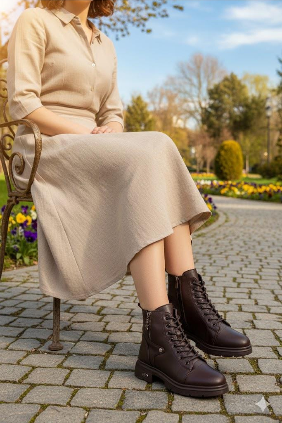 1180 Rahat Sıcak Astar Kaymaz Taban Yumuşak Hakiki Deri Kadın Bot - Görsel 3