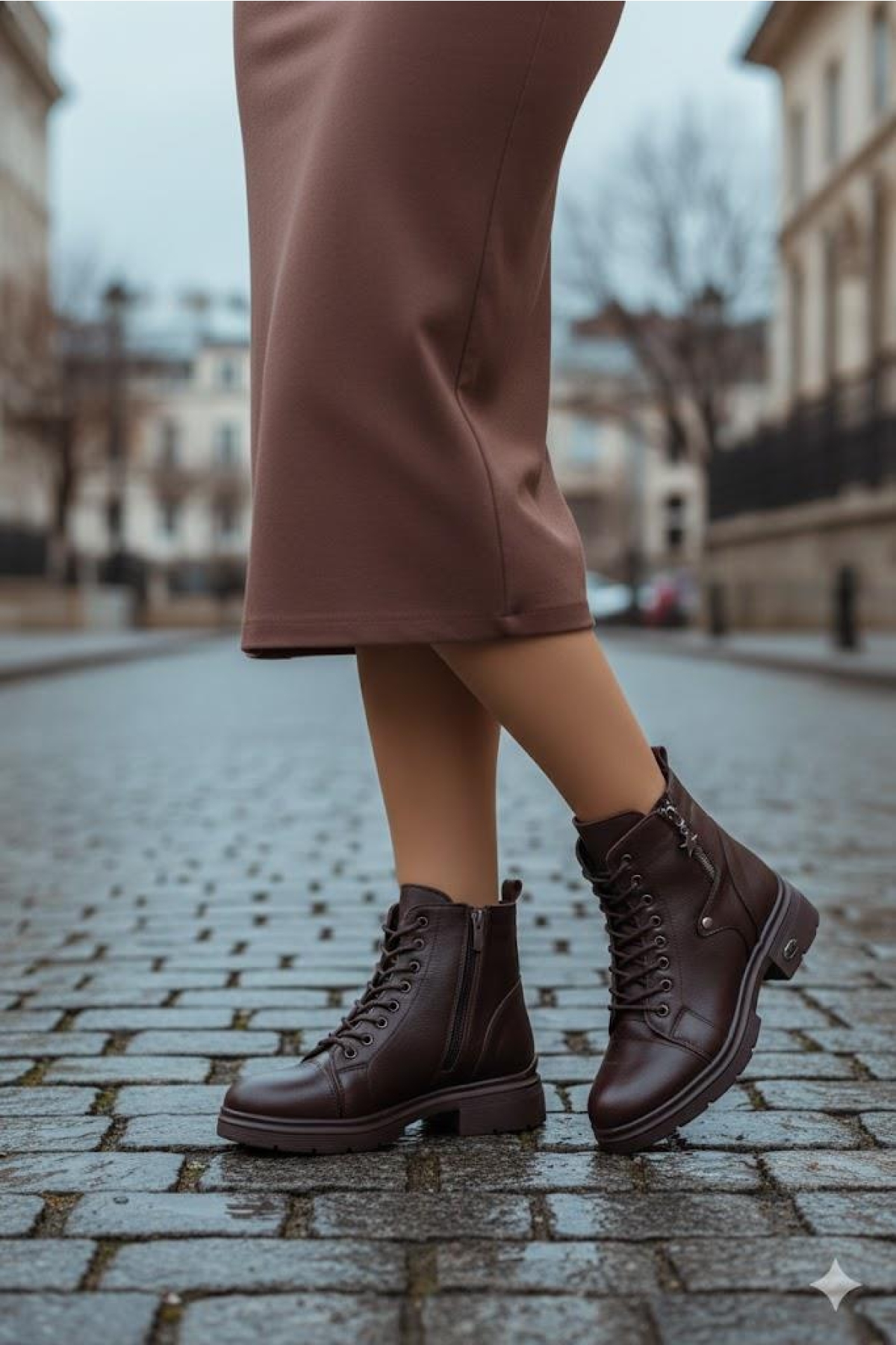 1180 Rahat Sıcak Astar Kaymaz Taban Yumuşak Hakiki Deri Kadın Bot - Görsel 4