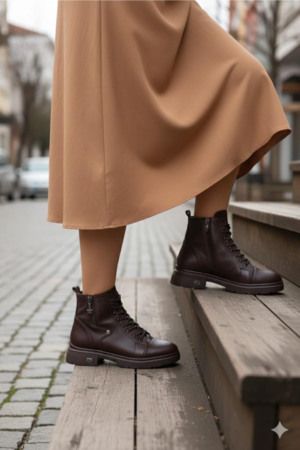 1180 Rahat Sıcak Astar Kaymaz Taban Yumuşak Hakiki Deri Kadın Bot - Görsel 7