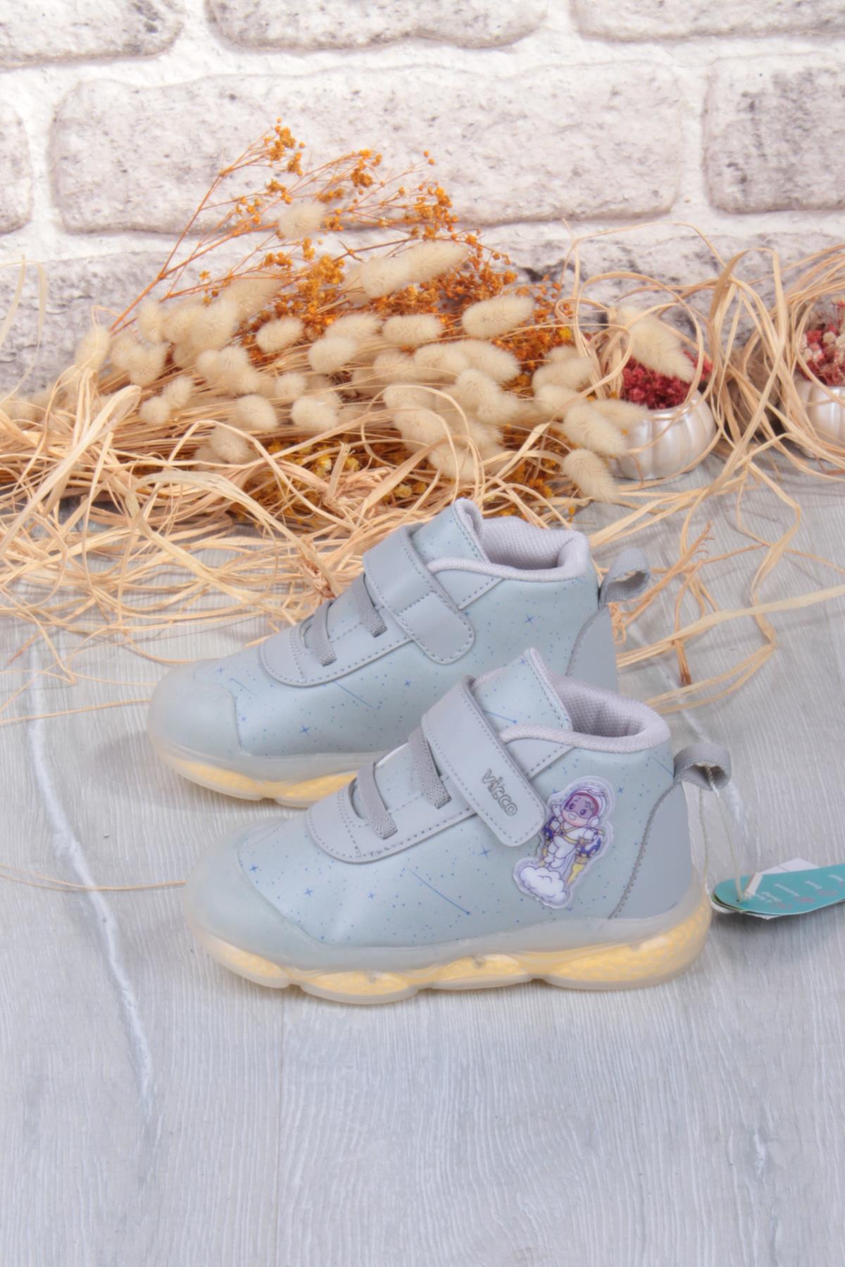 946.E25K.447 Geminis Gri Anatomik İlk Adım Işıklı Erkek Çocuk Bot - Görsel 5