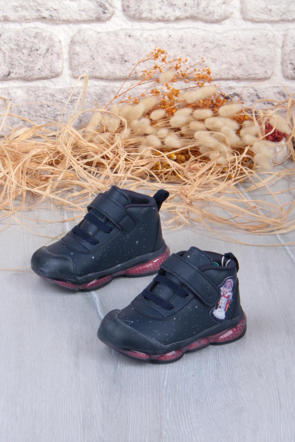 946.E25K.447 Geminis Lacivert Anatomik İlk Adım Işıklı Erkek Çocuk Bot - Görsel 5