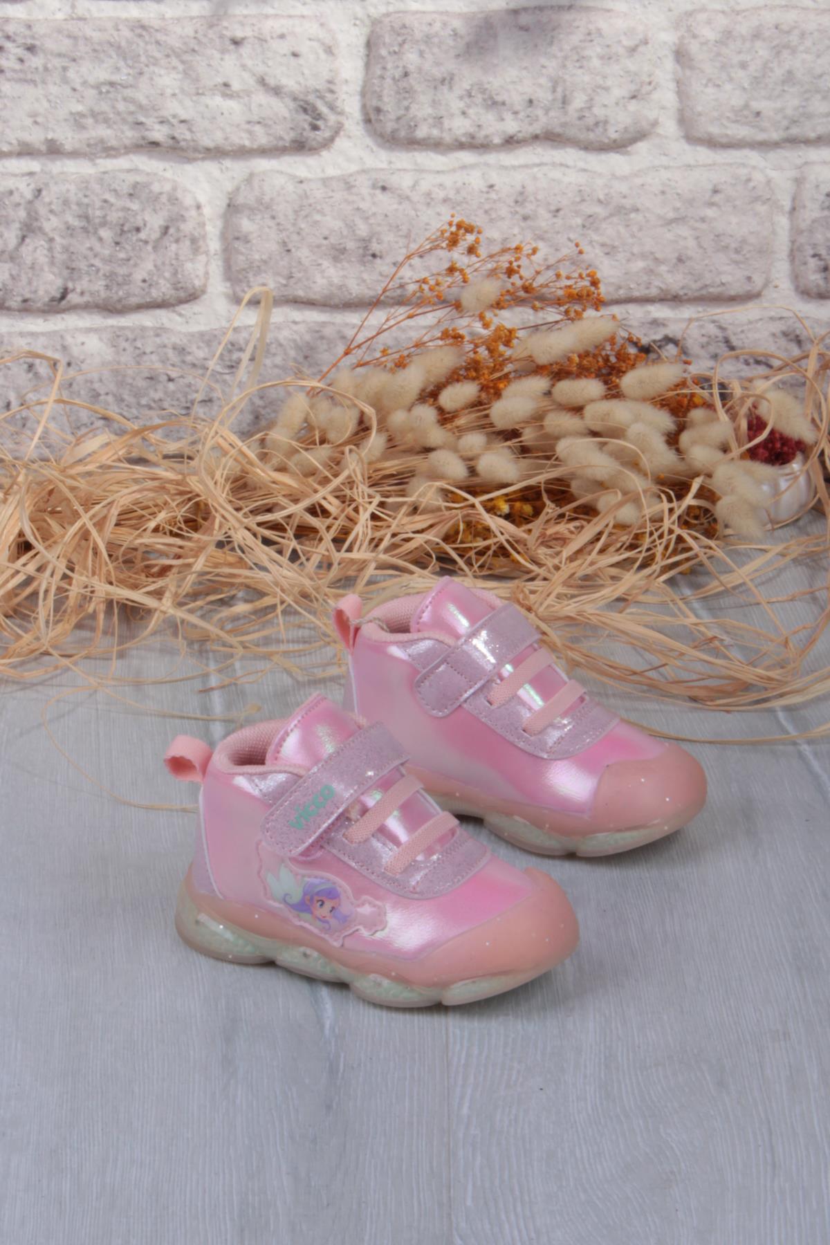 946.E25K.445 Gemini Pudra Anatomik İlk Adım Işıklı Kız Çocuk Bot - Görsel 2