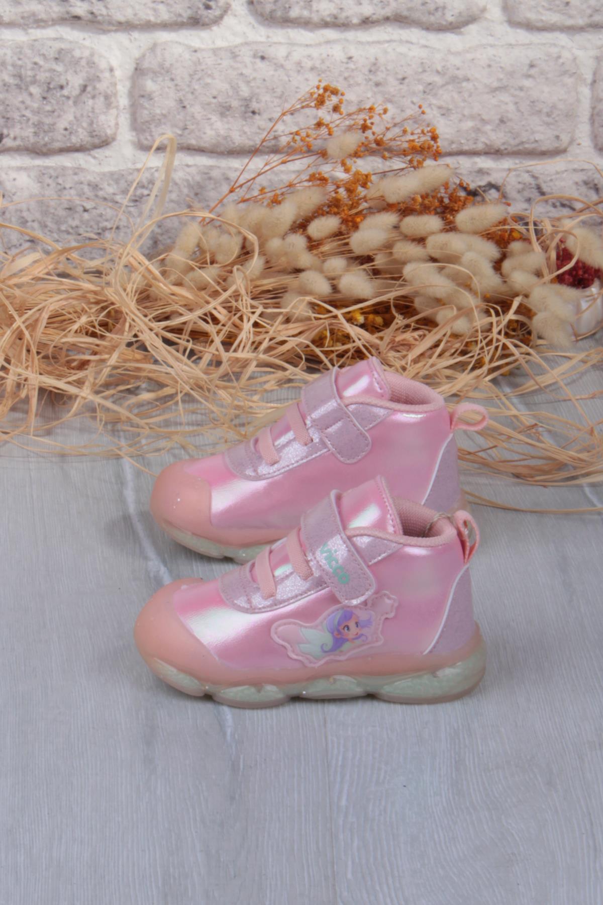 946.E25K.445 Gemini Pudra Anatomik İlk Adım Işıklı Kız Çocuk Bot - Görsel 5