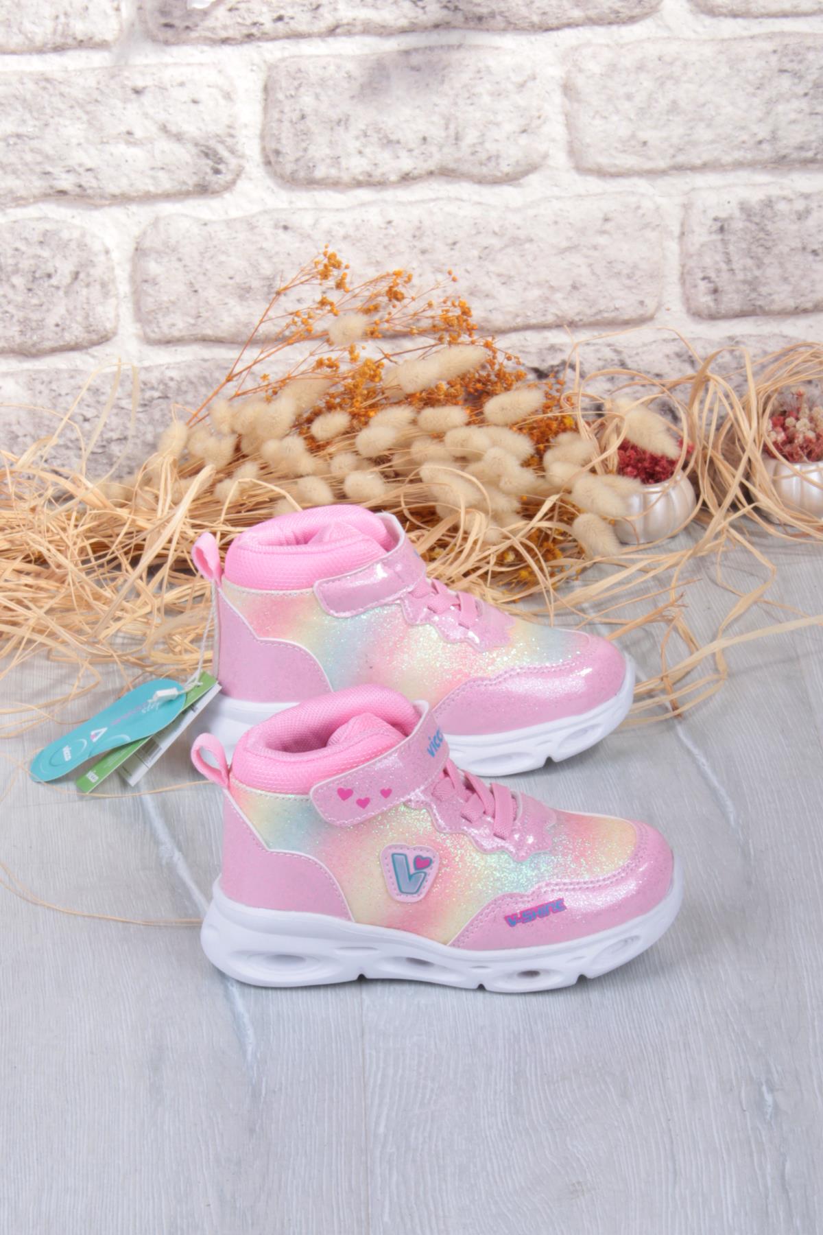 946.P25K.430 Poni Pembe Anatomik Hafif Işıklı Kız Çocuk Bot - Görsel 3