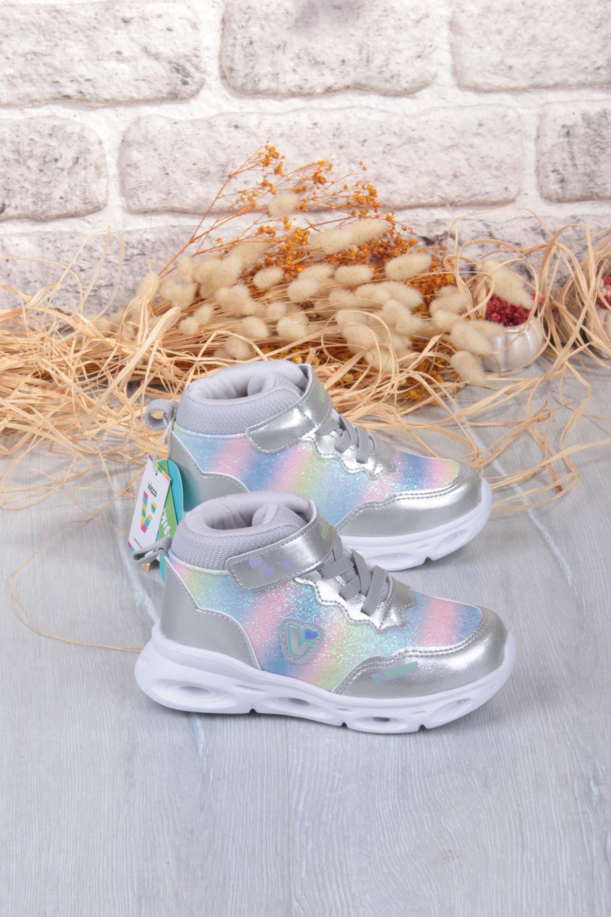 946.P25K.430 Poni Gümüş Anatomik Hafif Işıklı Kız Çocuk Bot - Görsel 3