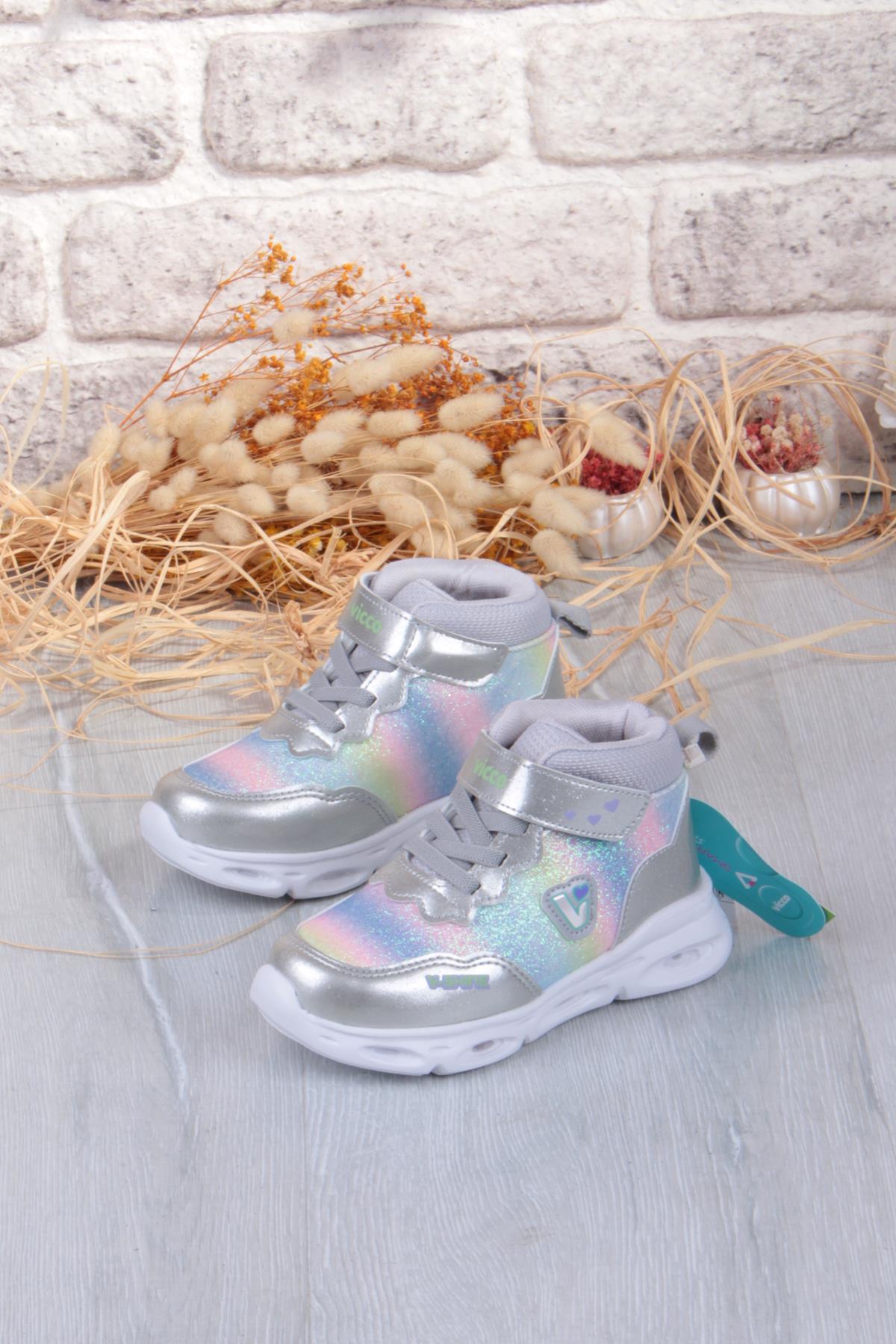 946.P25K.430 Poni Gümüş Anatomik Hafif Işıklı Kız Çocuk Bot - Görsel 4