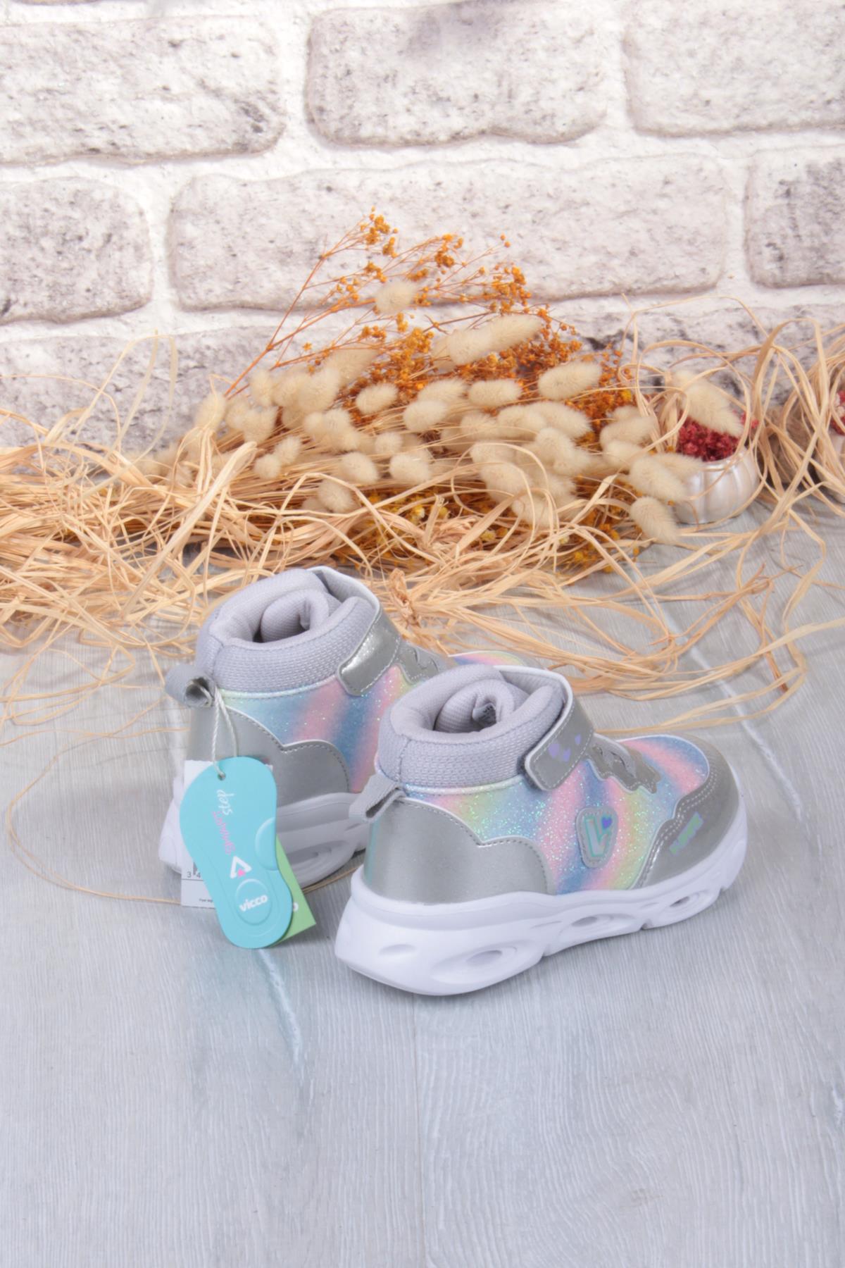 946.P25K.430 Poni Gümüş Anatomik Hafif Işıklı Kız Çocuk Bot - Görsel 6