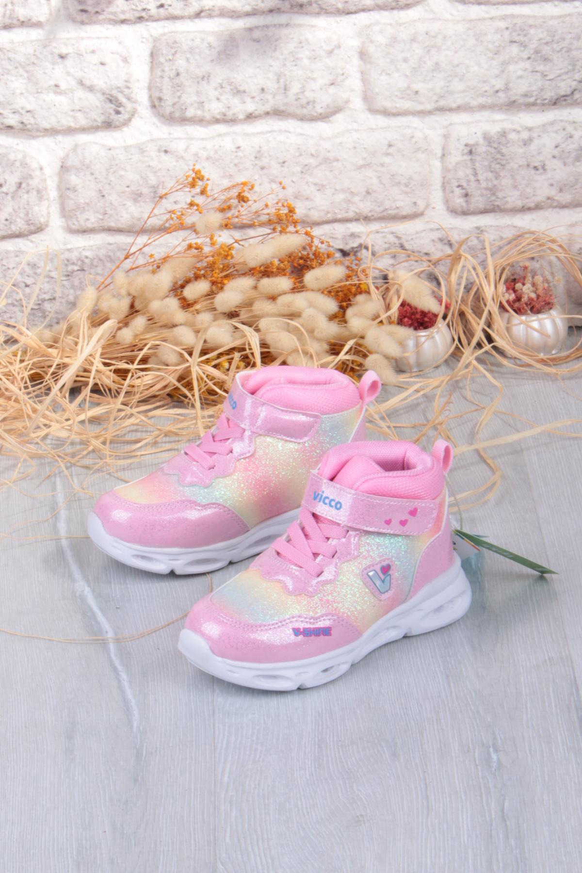 946.B25K.430 Poni Pembe Anatomik Hafif Işıklı Kız Çocuk Bot - Görsel 4