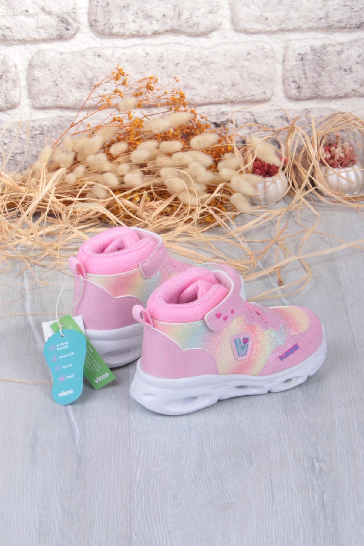 946.B25K.430 Poni Pembe Anatomik Hafif Işıklı Kız Çocuk Bot - Görsel 6